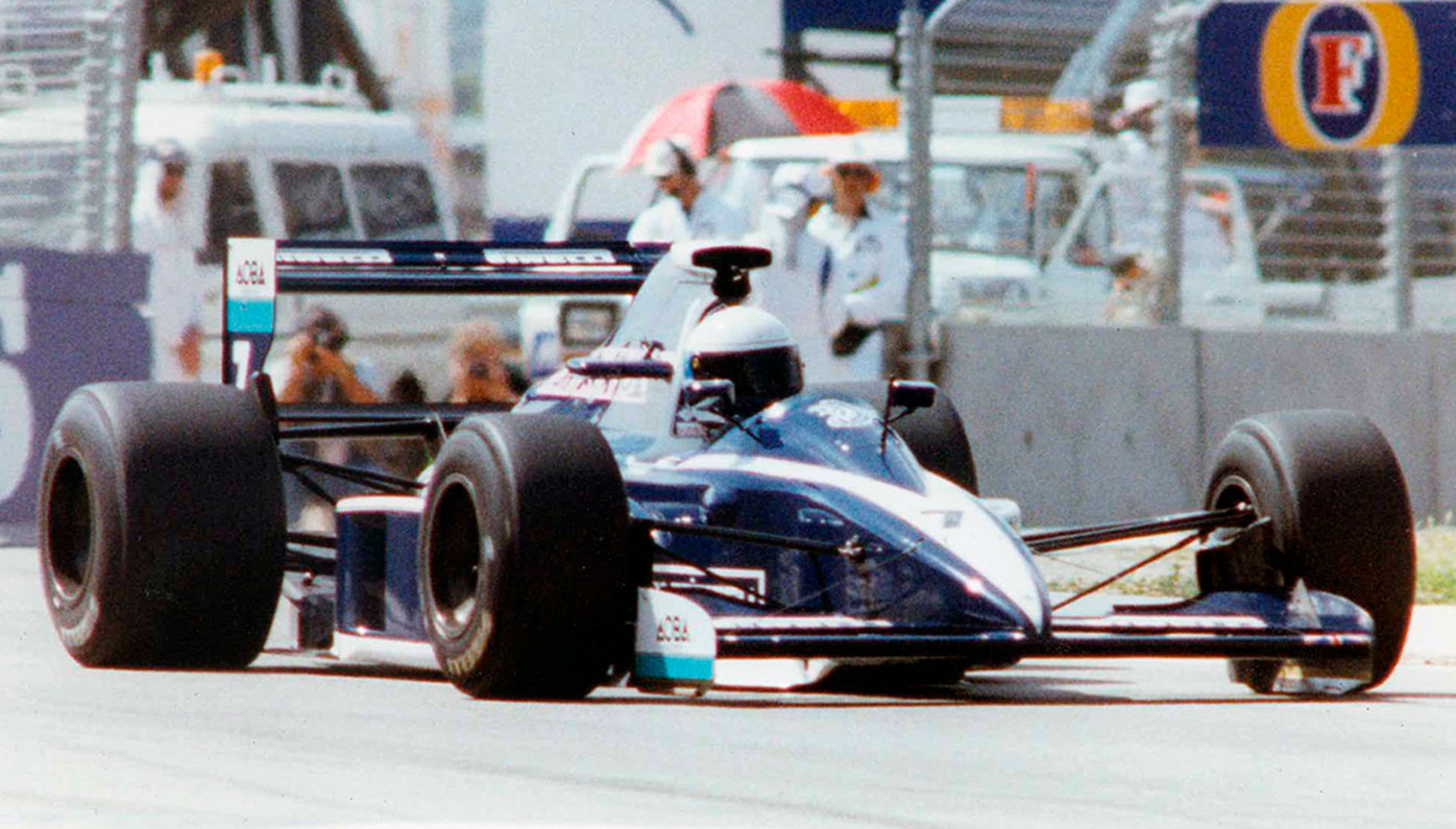 David Brabham in action at the 1990 Australian Grand Prix.