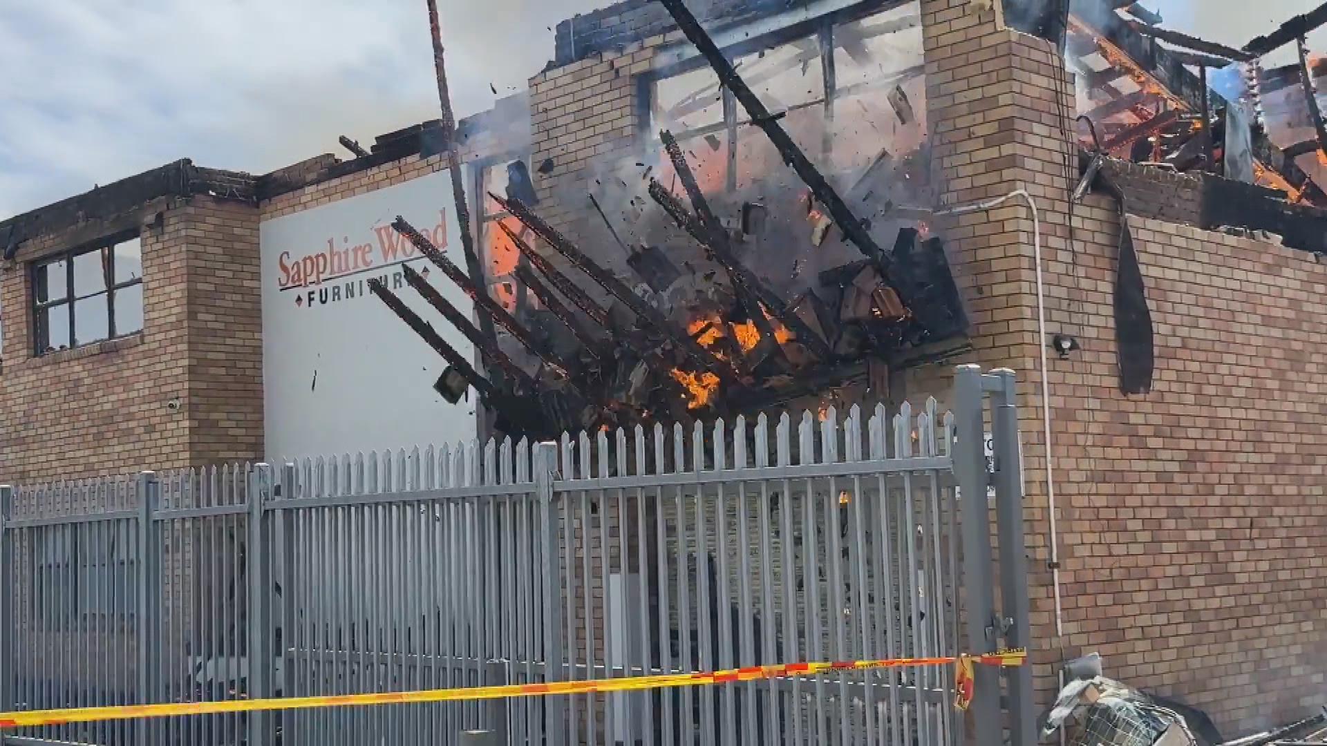 More than 50 firefighters are on scene battling the blaze.