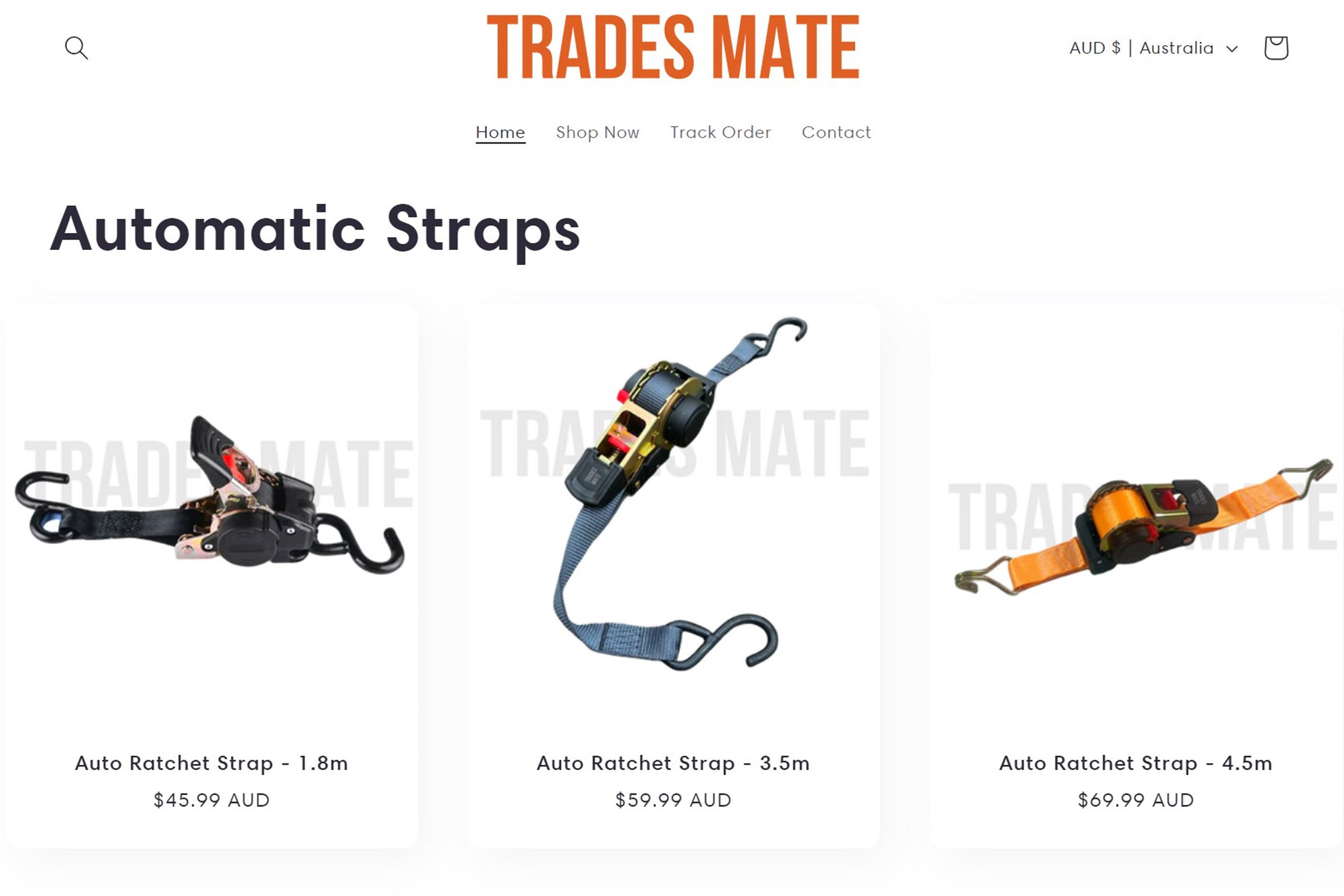 Trades Mate sold three different kinds of ratchet straps