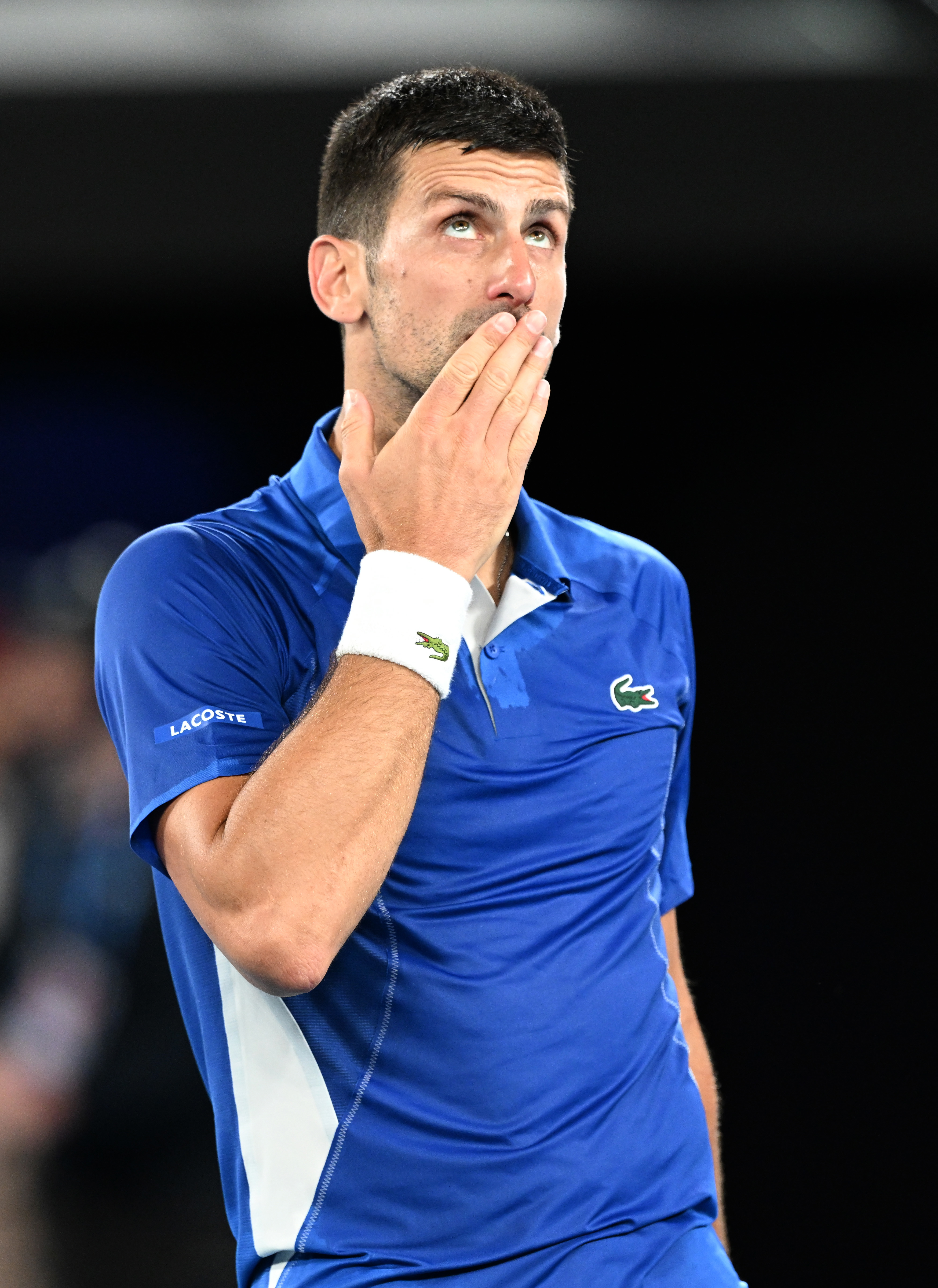 Novak Djokovic celebrates yet another victory.