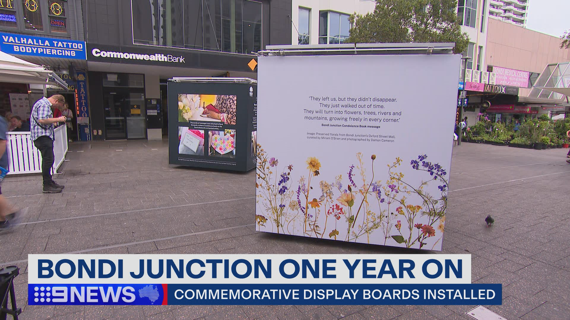 Memorial placed at Bondi Junction Westfield ahead of attack's anniversary