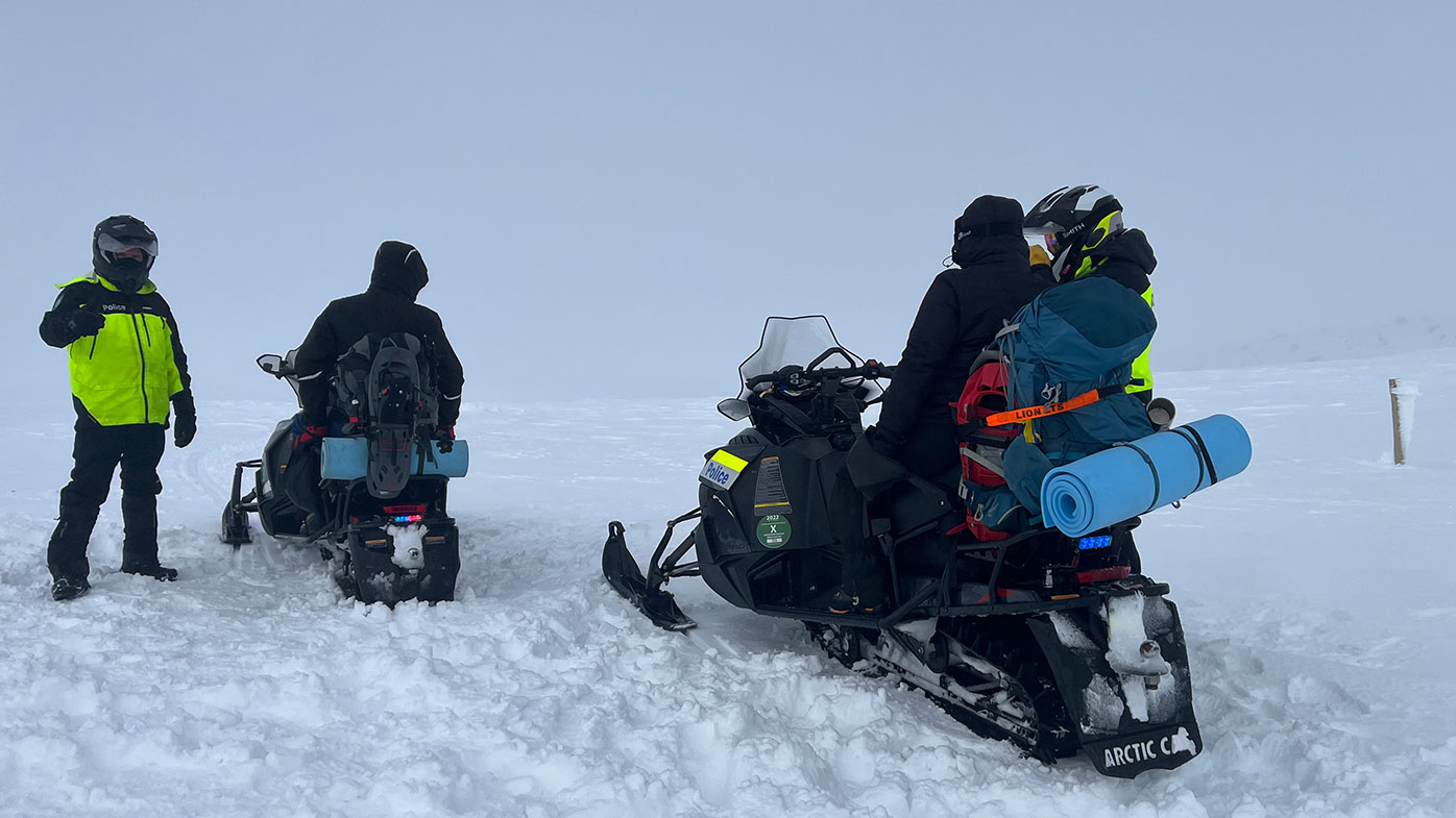 The quartet spent two days in the snowy wilderness.