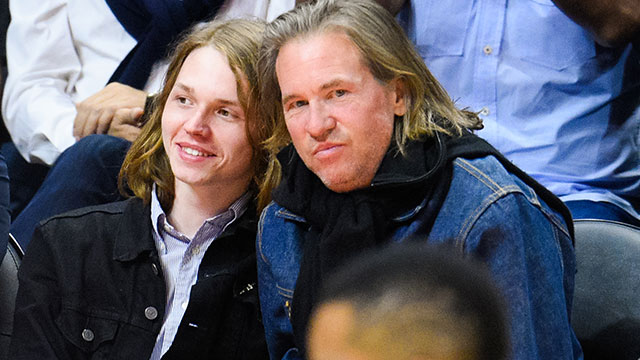 Val Kilmer and his son, Jack, attend a basketball game on January 16.