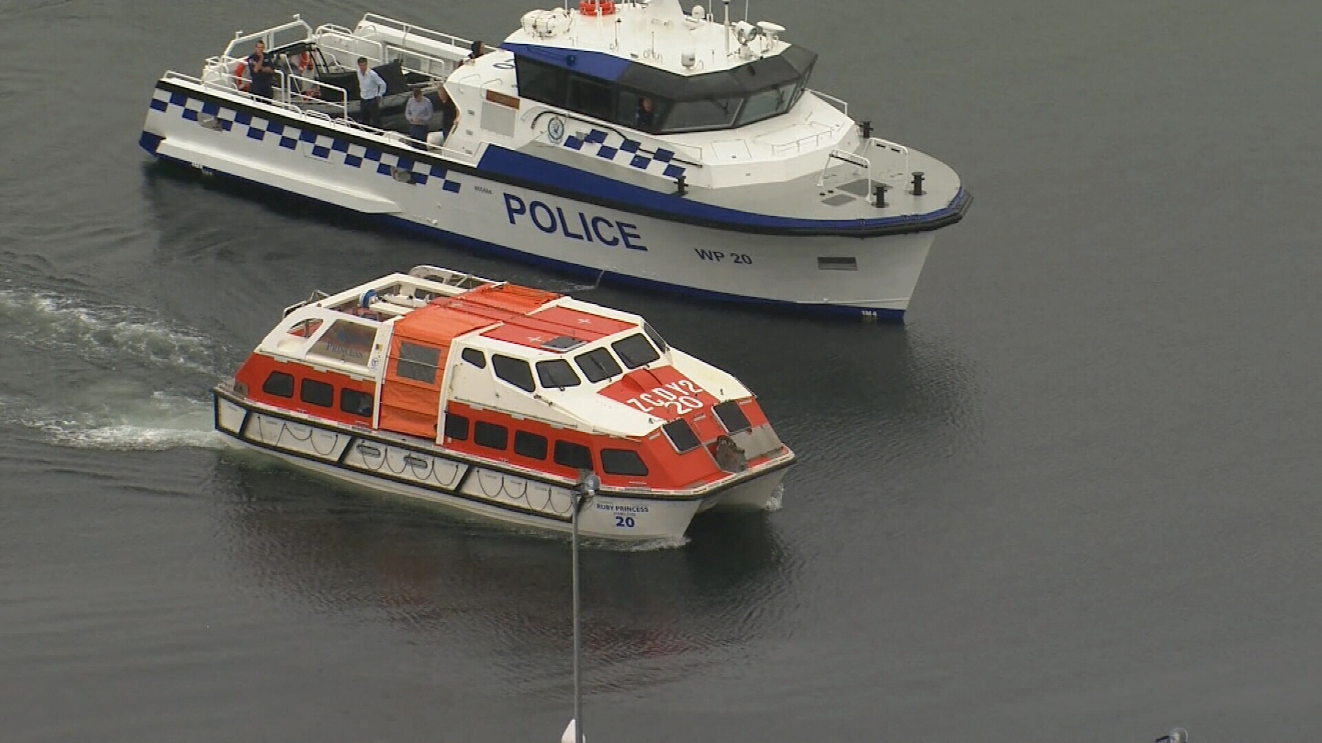 Police escorted NSW Health and an independent medical team to the cruise ship.