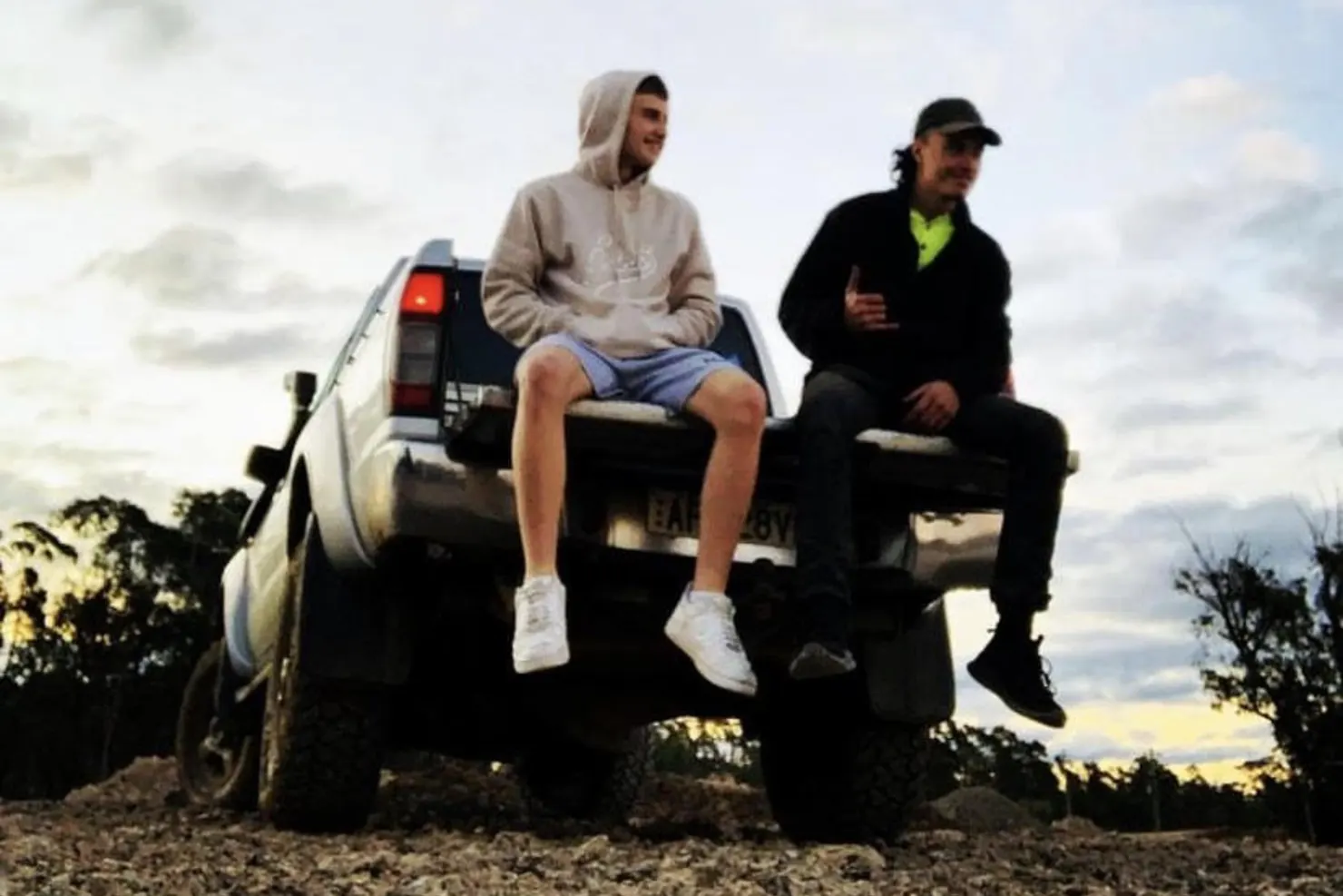 Tyrell Edwards the driver and survivor (right) with friend Antonio Desisto who was killed in the Buxton crash.