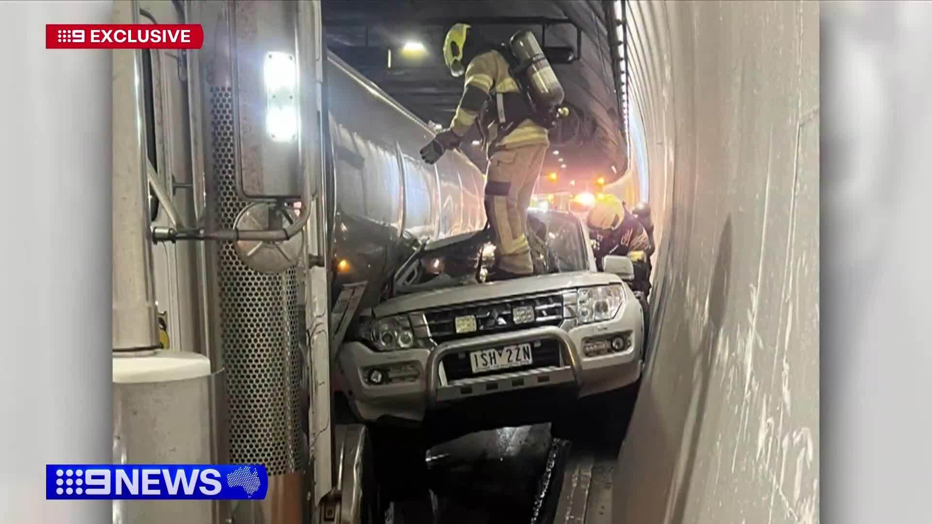 Amazingly no one was physically hurt in the Burnley Tunnel crash.