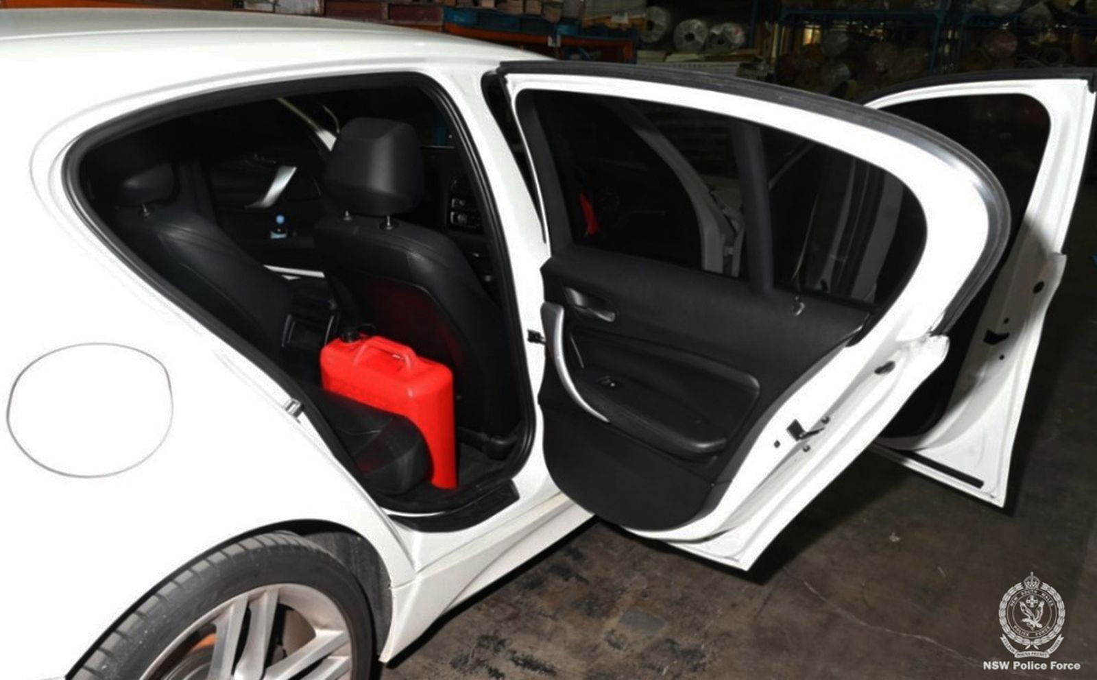 Police also said they found jerry cans inside the vehicles.