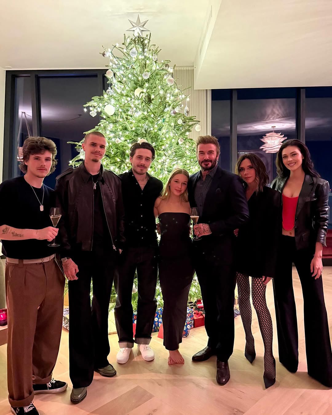 Victoria Beckham shares family Christmas photo with husband David, children and daughter-in-law Nicola Peltz