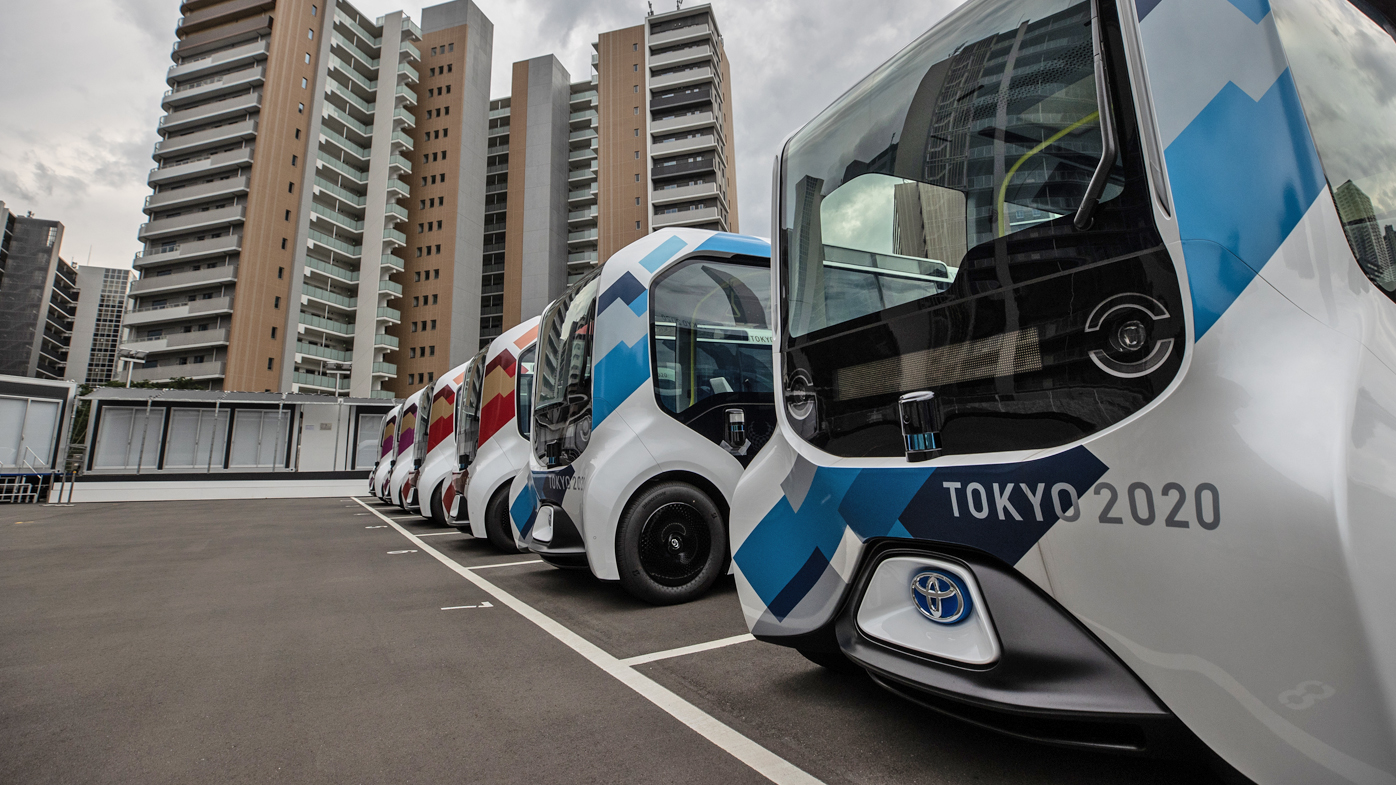 A general view of internal shuttle bus station