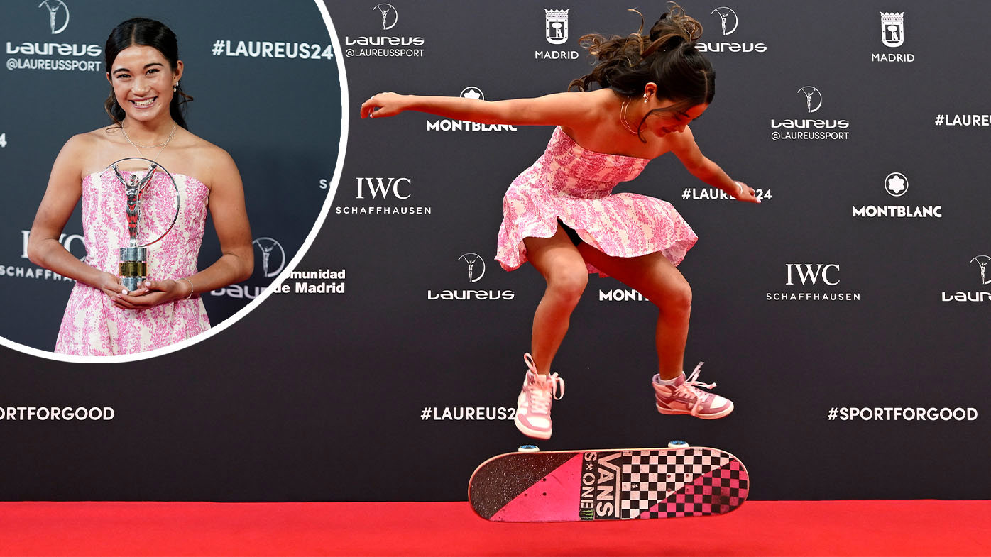 Australian prodigy Arisa Trew at the 2024 Laureus World Sports Awards in Madrid.