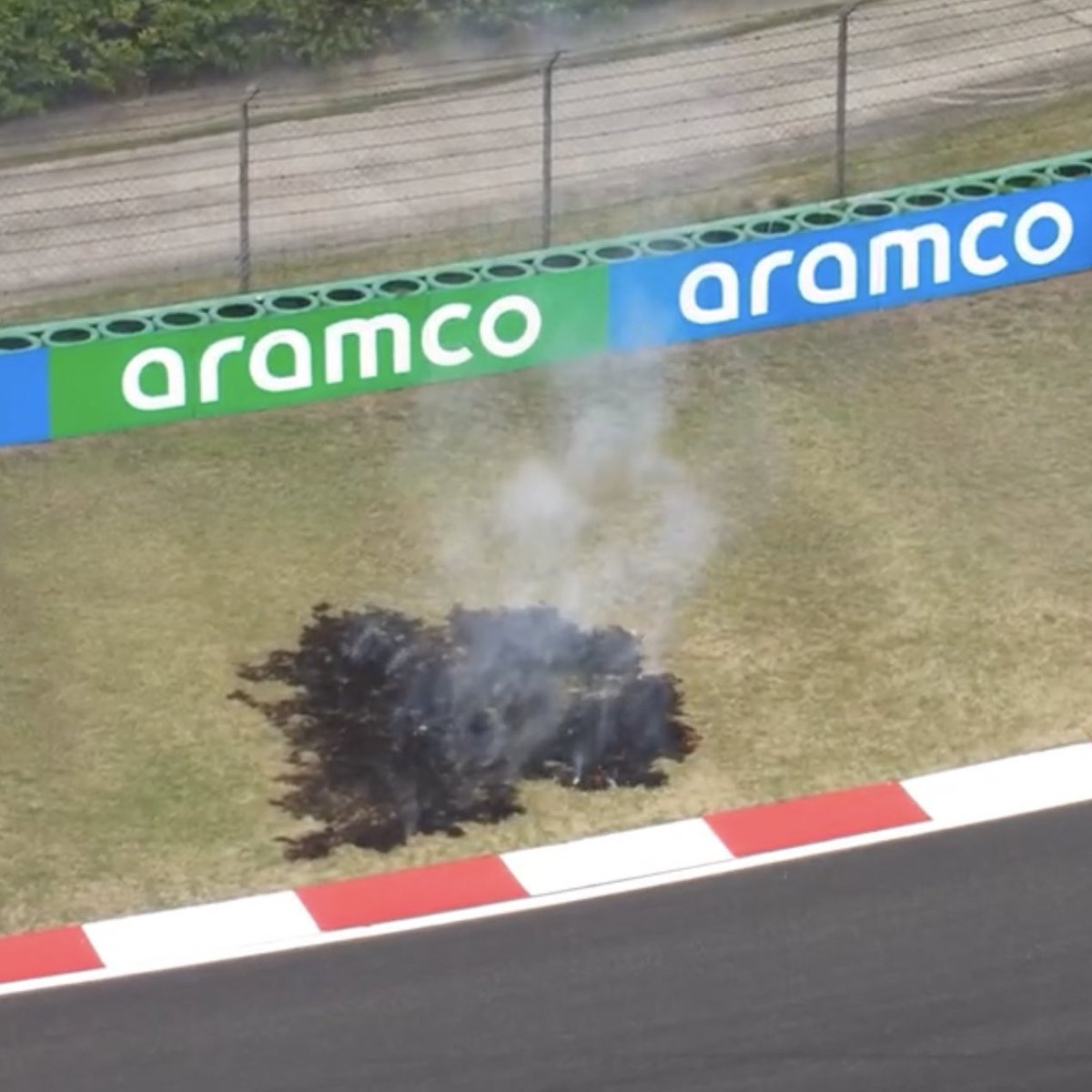 A grass fire halted racing at the Shanghai International Circuit.
