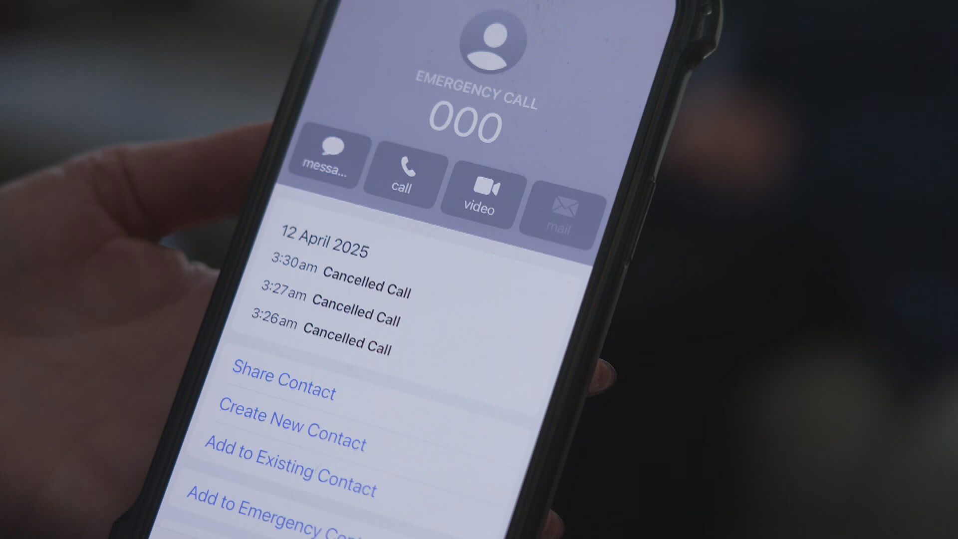 Raquel said calls to triple zero failed in April.