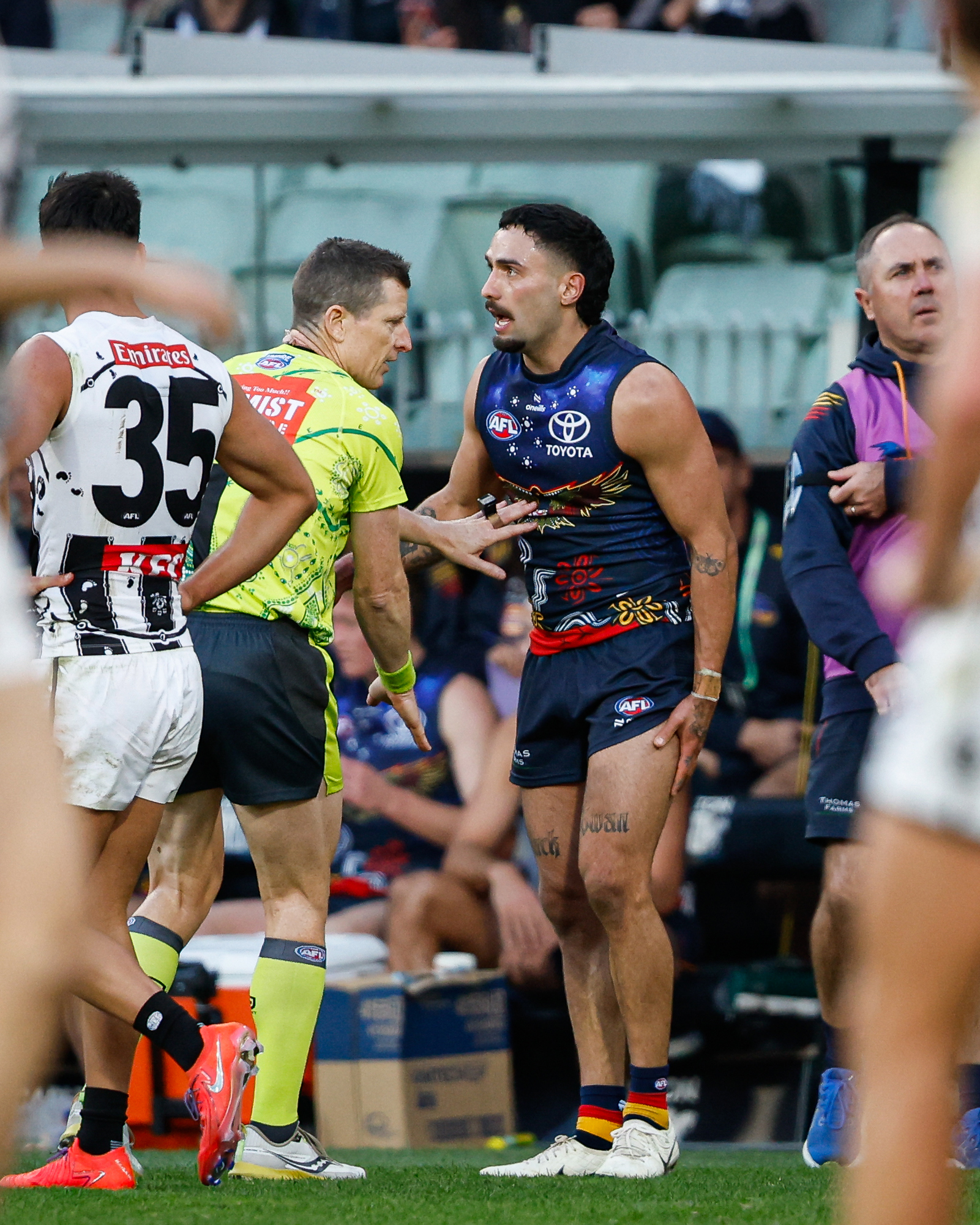 Rankine goes head to head with Nick Daicos.