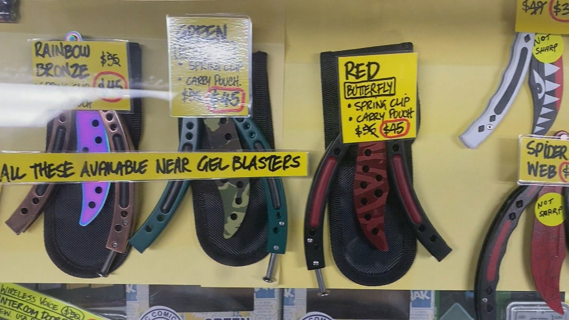 Retailers will be required to lock up sharp weapons, and there will be restrictions on advertising.