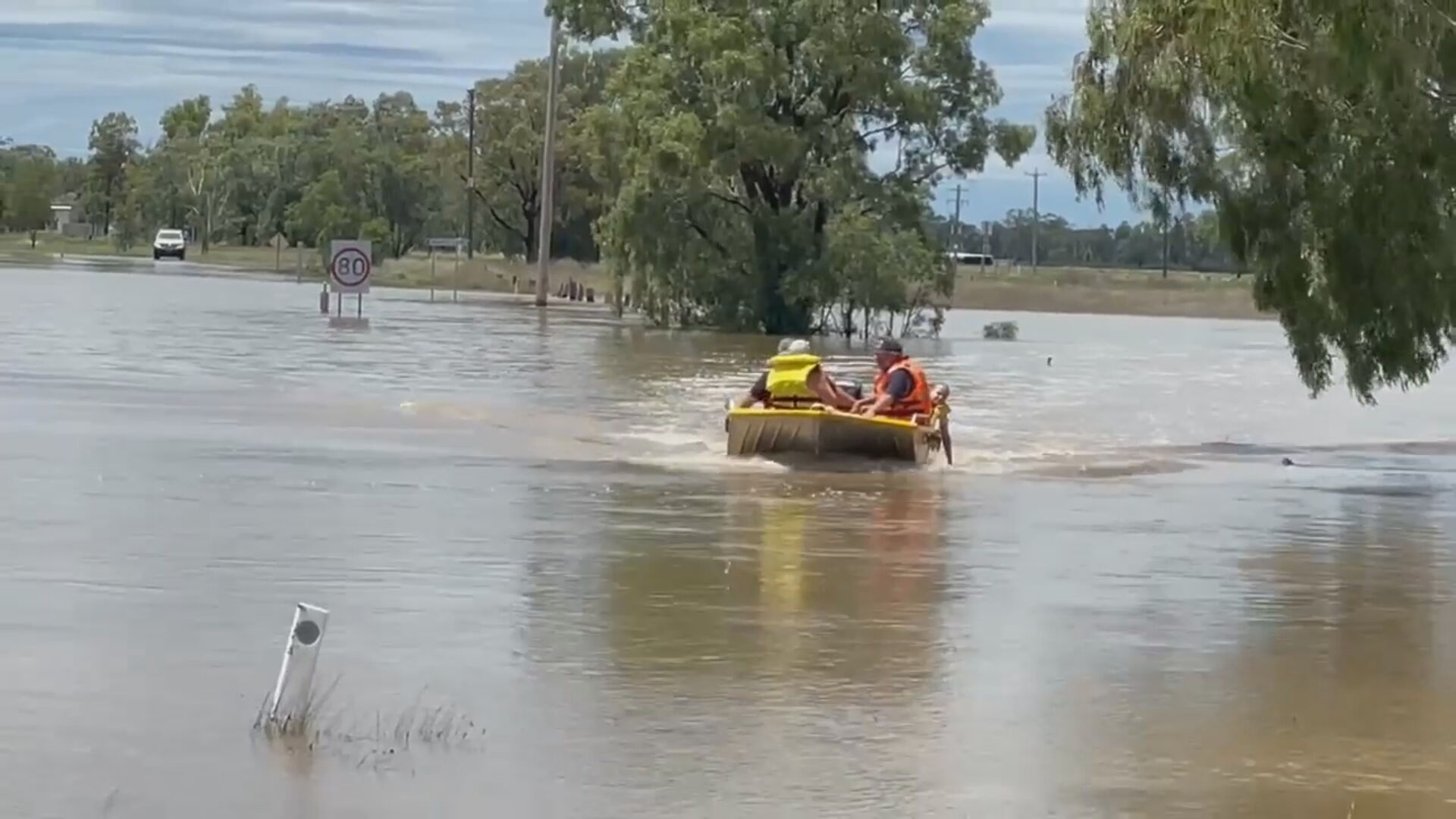 Flooding at Wee Waa on the north-western slopes of the New England region in New South Wales.