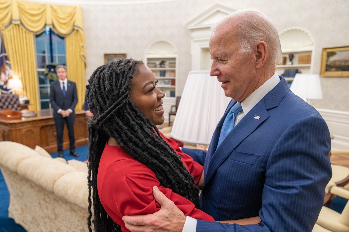 US President Joe Biden tweeted photos of Brittney Griner's wife, Cherelle, at the White House on Thursday morning.  