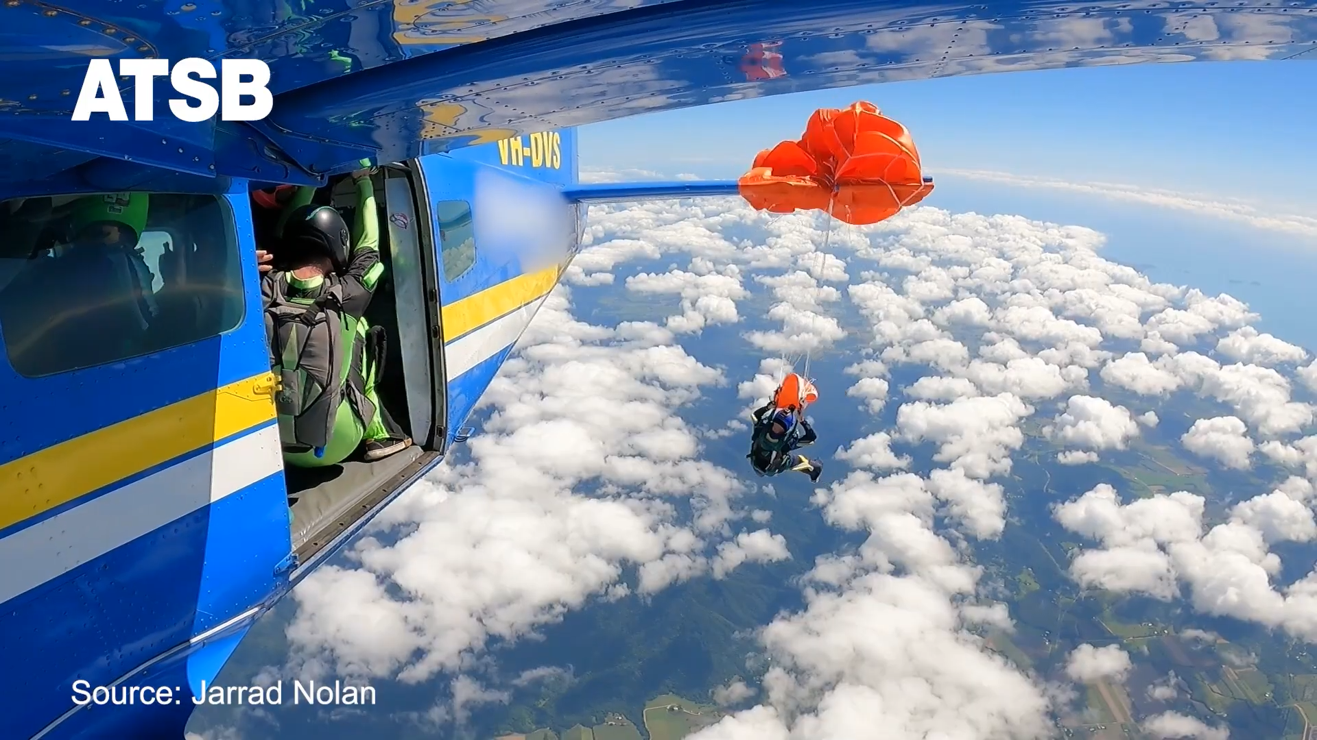Investigators said the incident was a reminder for skydivers to be aware of their surroundings before jumping out of a plane. This comes after a skydiver had a narrow escape in Tully, Queensland when his parachute got caught in the tail of a plane.