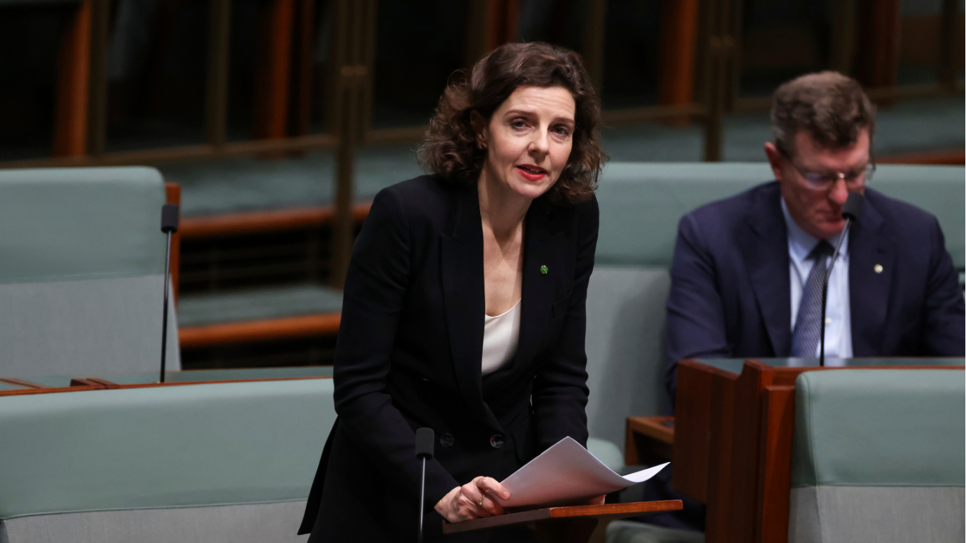 Member for Wentworth Allegra Spender speaks during a condolence motion in relation to the victims of the Bondi antisemitic terror attack, in the House of Representatives at Parliament House in Canberra on Monday 19 January 2026.