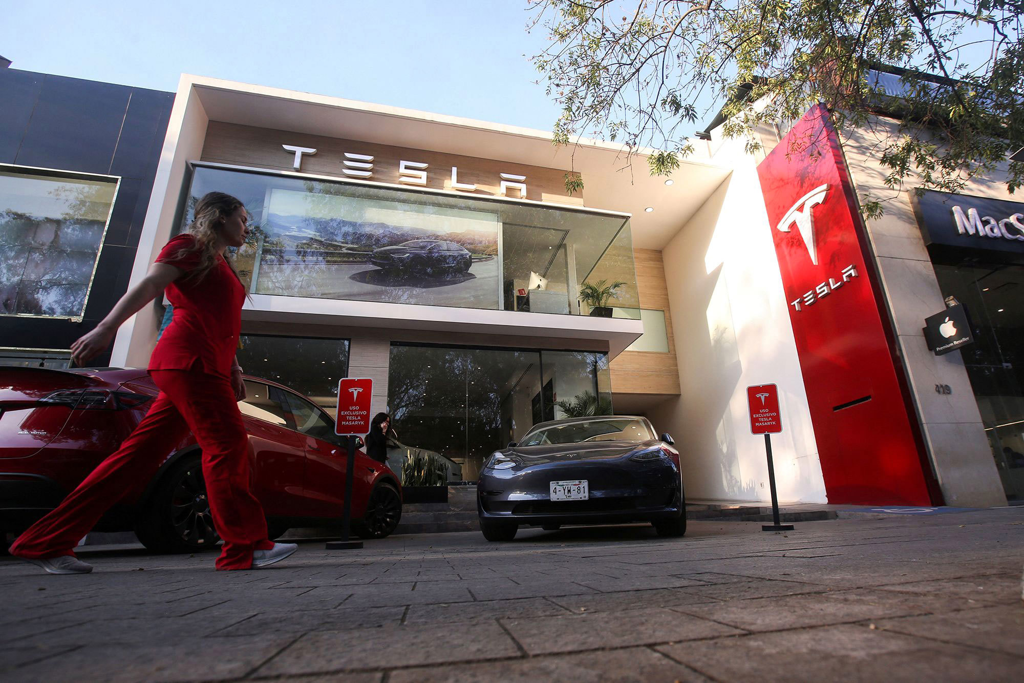 A Tesla dealership in Mexico City, Mexico.