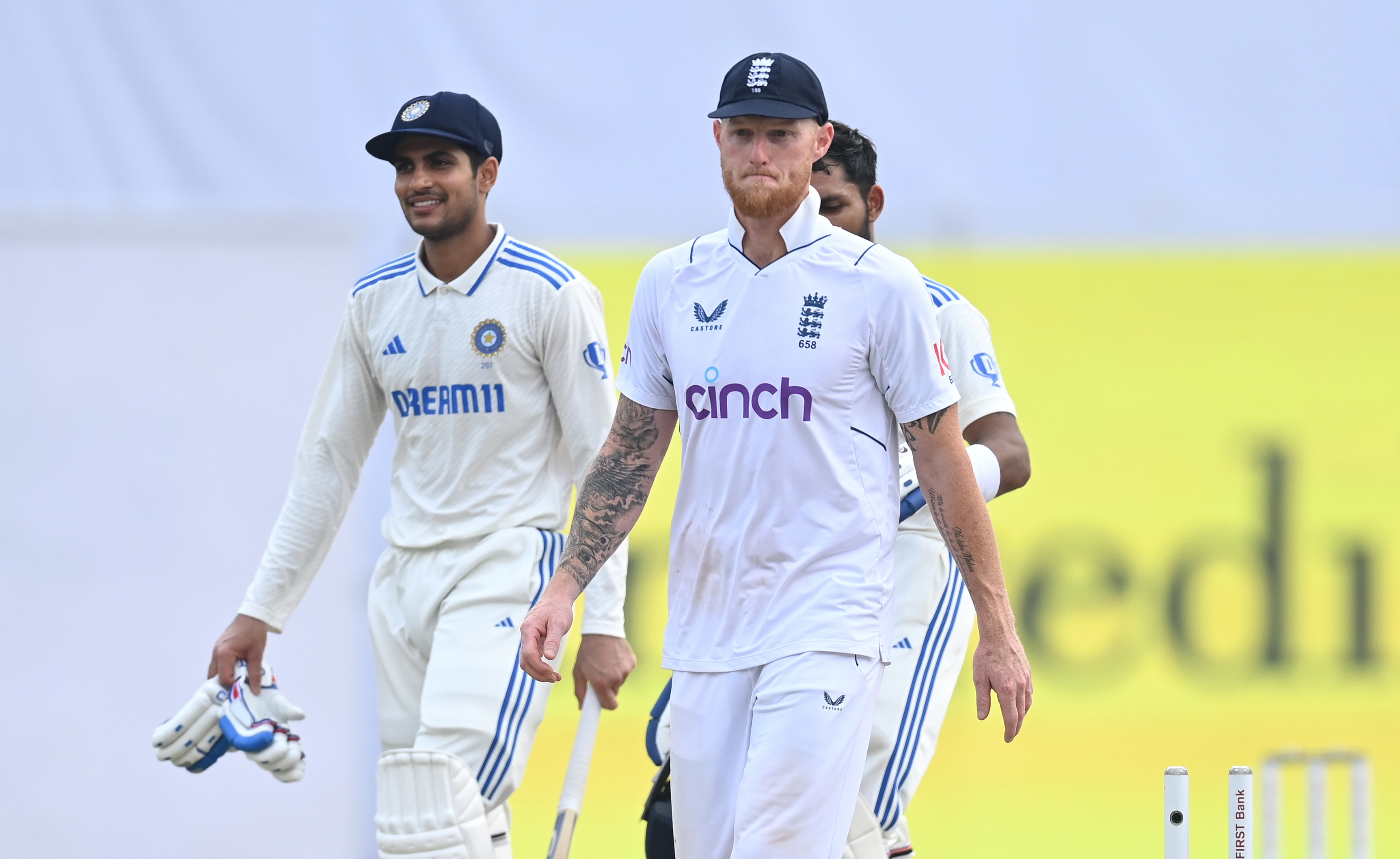 England captain Ben Stokes reacts as he leaves the field after India win the match and the series after day four of the 4th Test Match between India and England at JSCA International Stadium Complex on February 26, 2024 in Ranchi, India. (Photo by Gareth Copley/Getty Images)