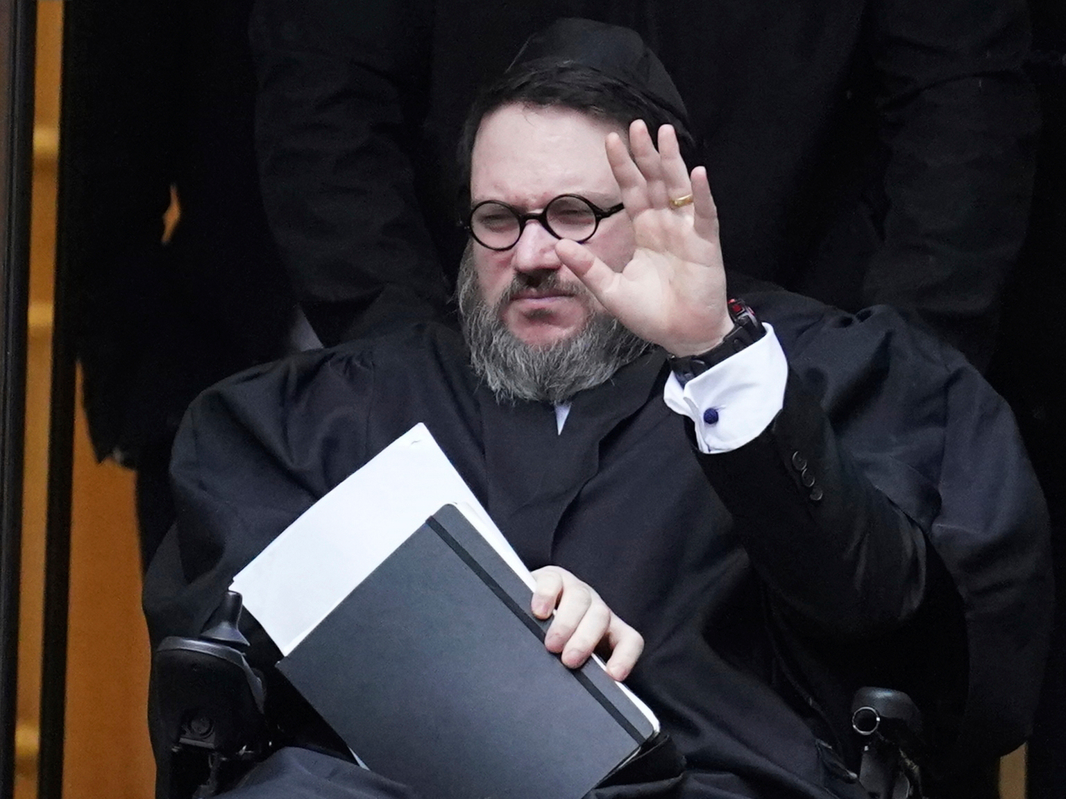 FILE- Nicholas Rossi leaves Edinburgh Sheriff and Justice of the Peace Court during his extradition hearing in Edinburgh, Scotland, June 30, 2023. (Andrew Milligan/PA via AP, File)