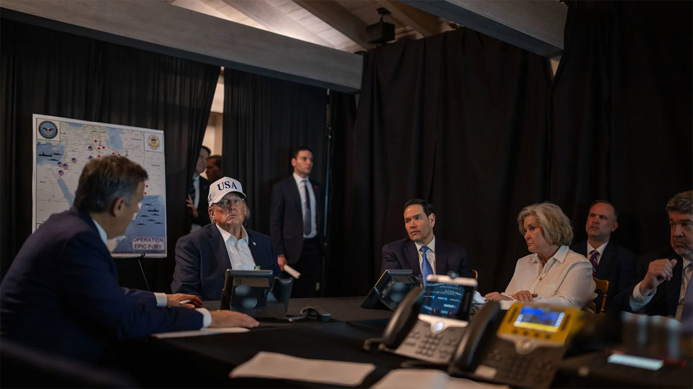 The White House released this image of Donald Trump during Operation Epic Fury.