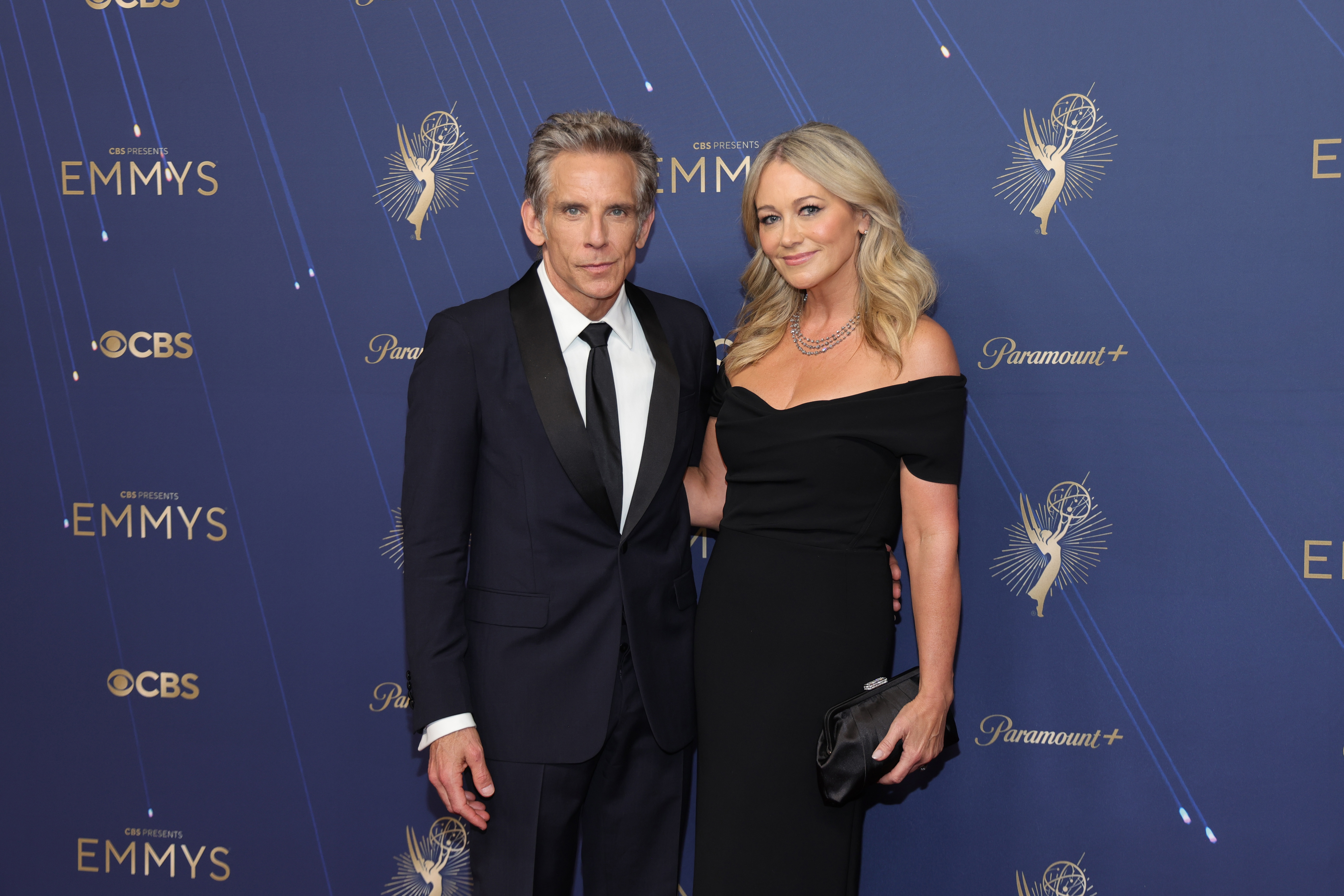  (L-R) Ben Stiller and Christine Taylor attend the 77th Primetime Emmy Awards at Peacock Theater on September 14, 2025 in Los Angeles, California. (Photo by Maya Dehlin Spach/WireImage)