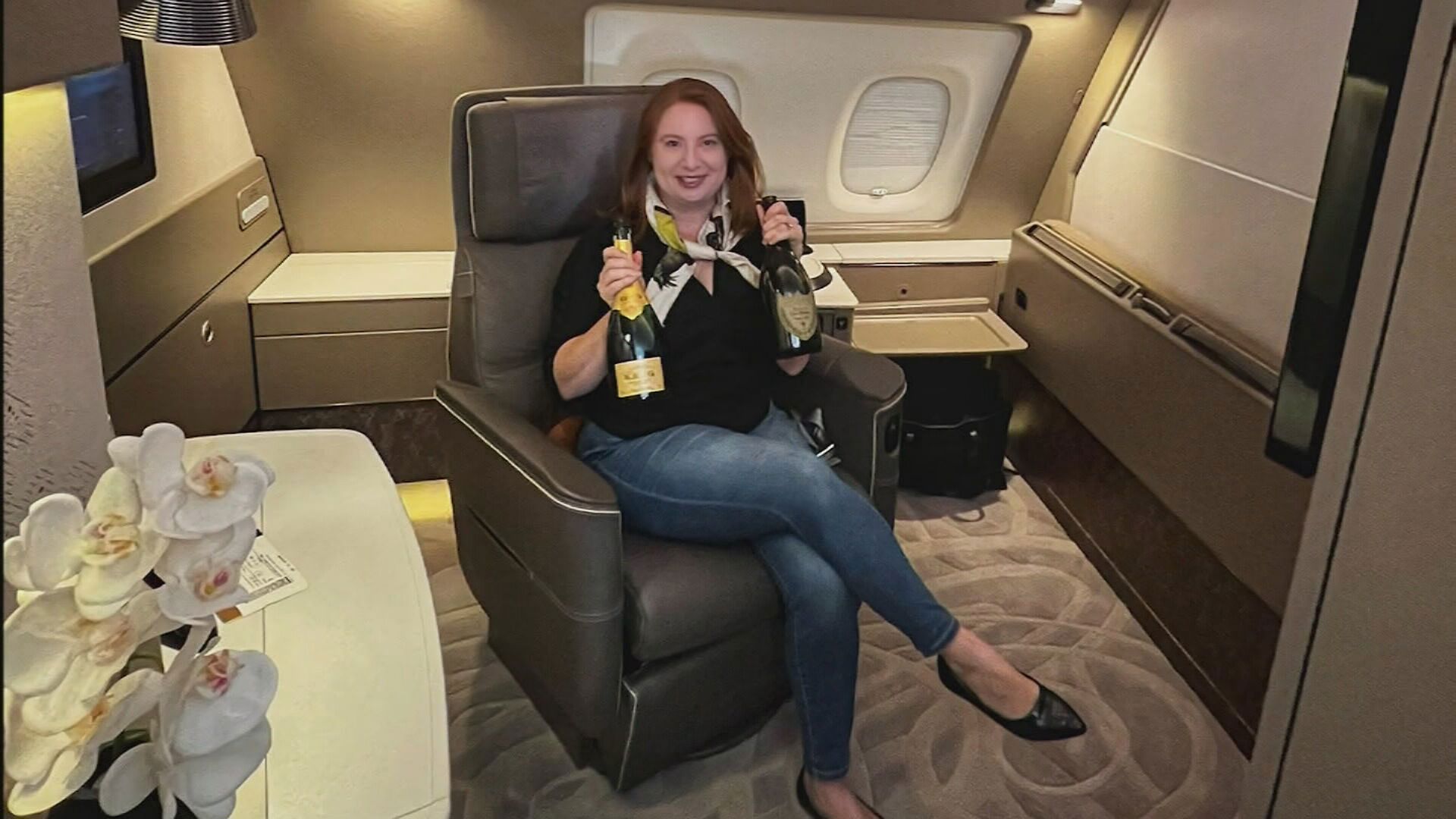 The entire trip was in business class and was mainly paid for with Qantas points.