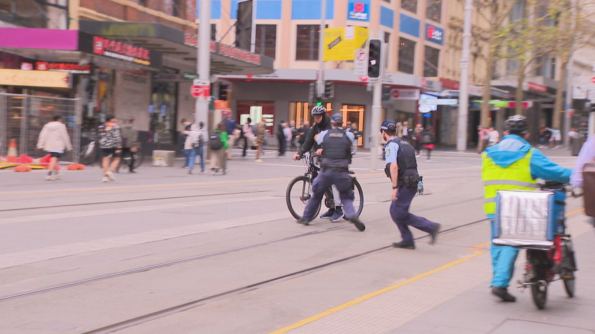 Police crack down on illegal e-bikes in Sydney CBD.