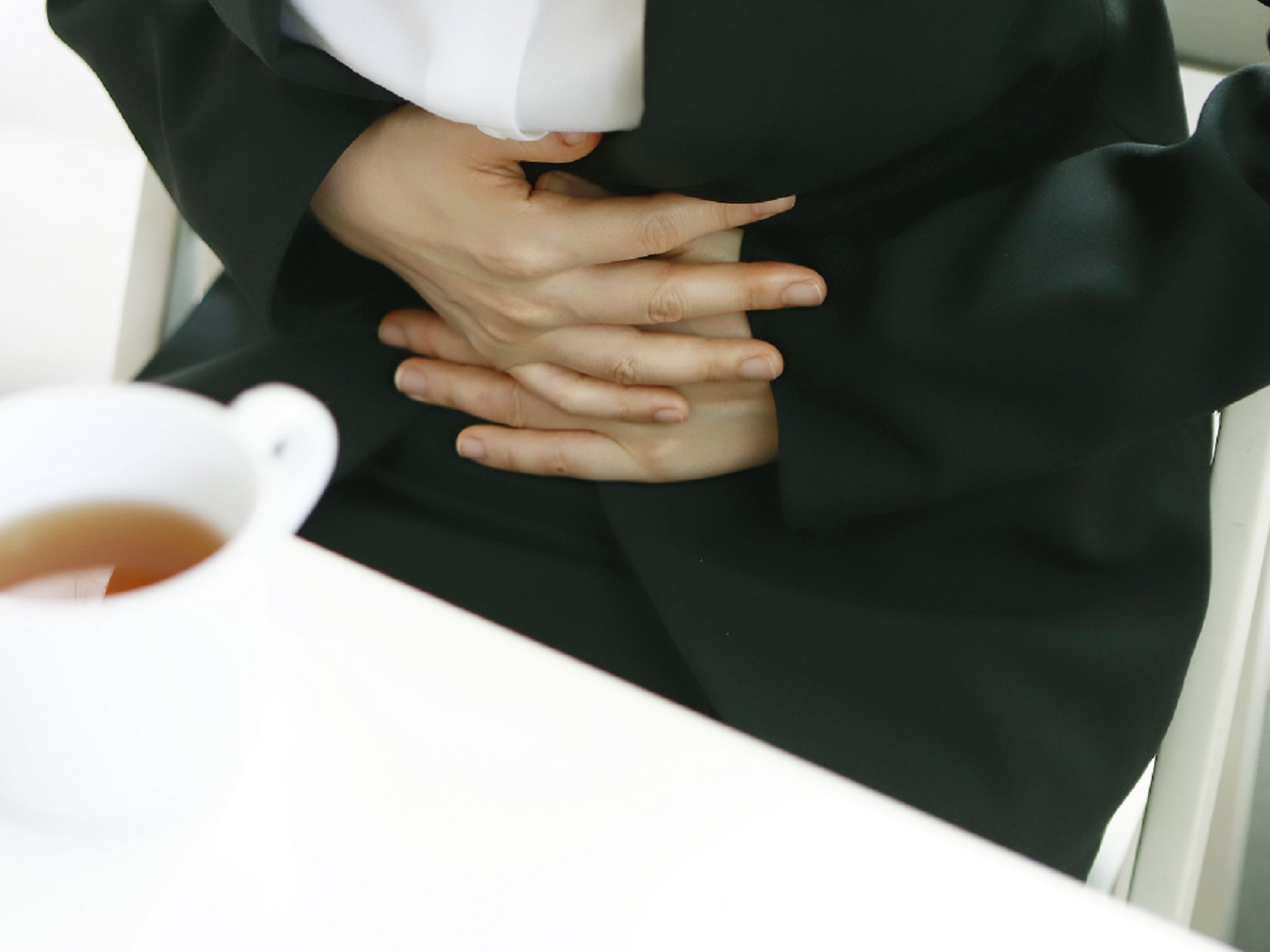 Woman period pain work