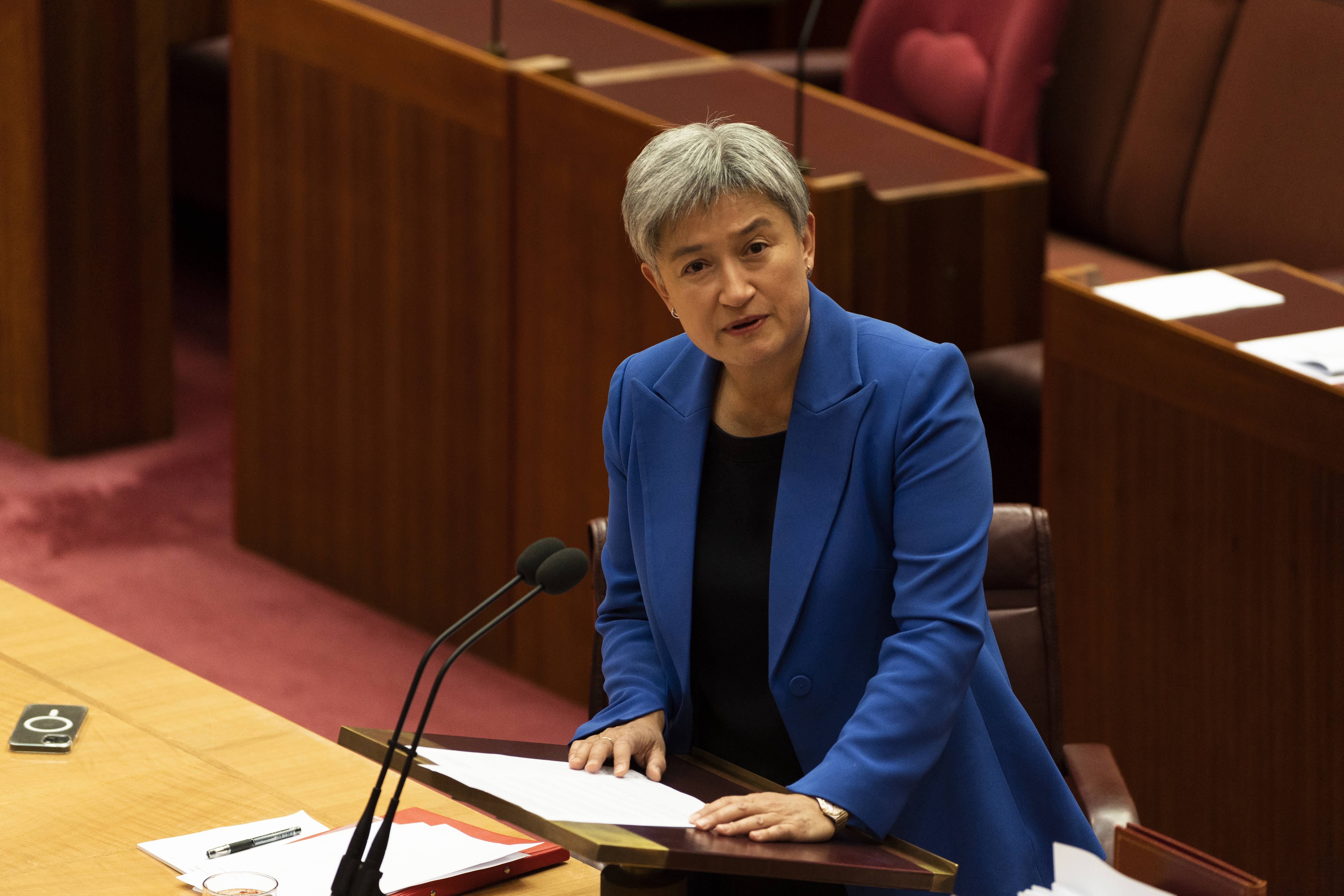 Foreign Affairs Minister Penny Wong said she was "shocked" to realise the American company has the rights to the name.