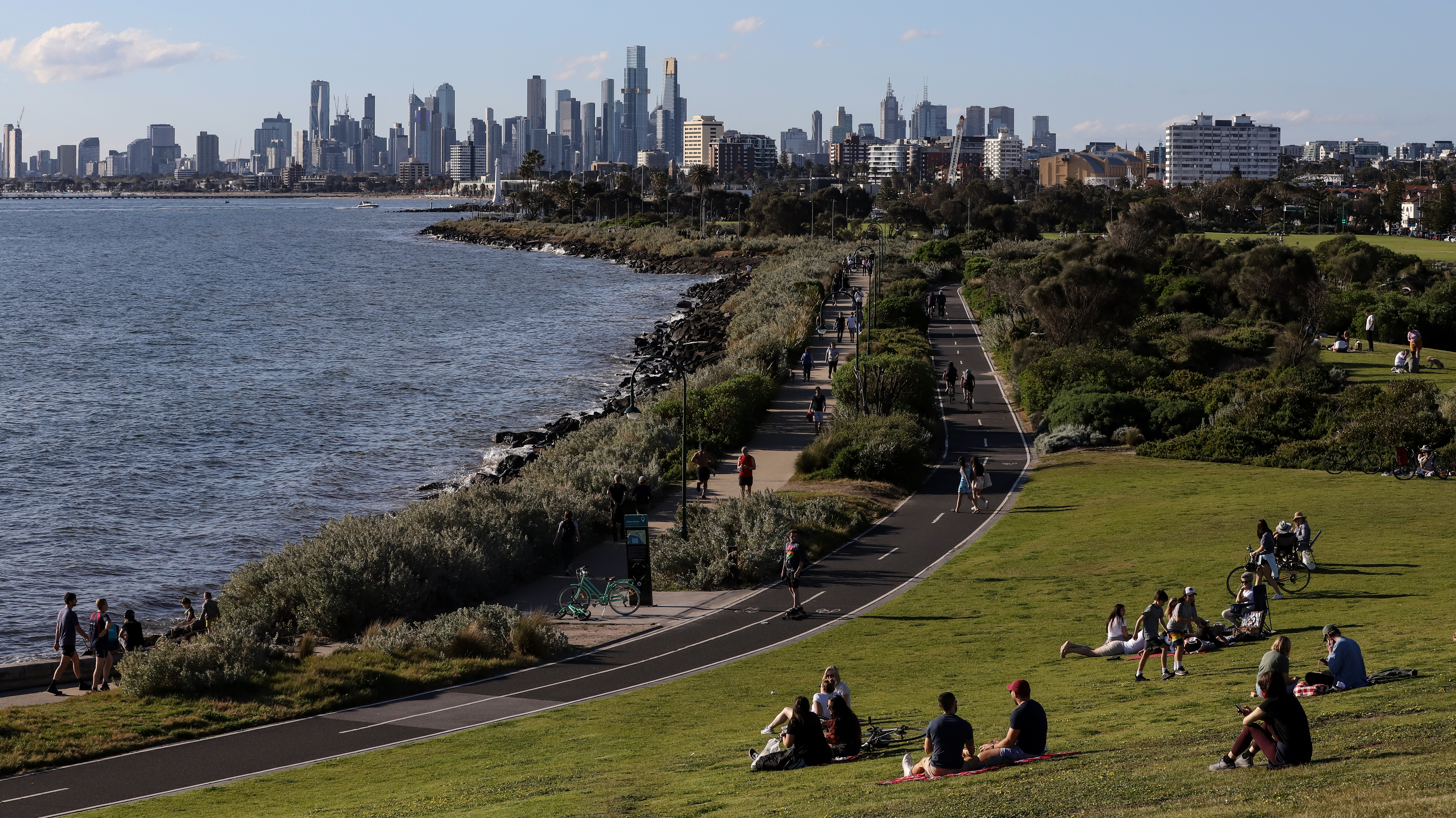 Melbourne from Elwood Beach.