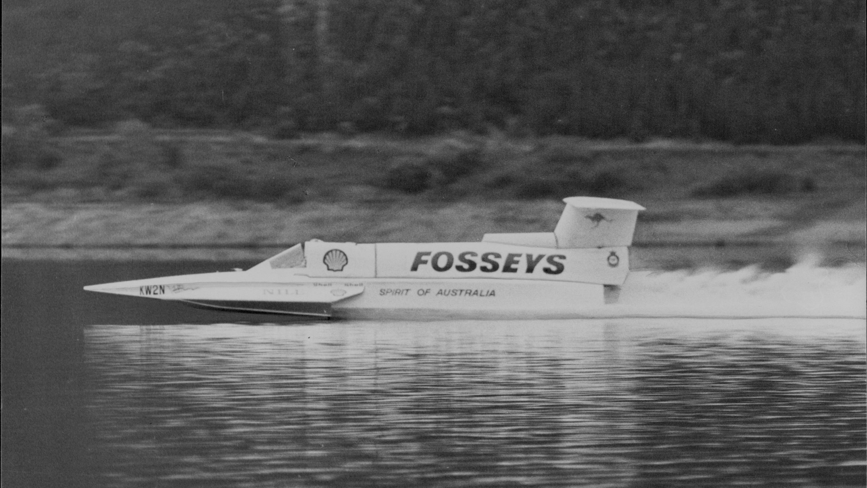 Ken Warby, of Sydney, will attempt to break his world water speed record in Spirit of Australia on Blowering Darn. Tumut, on the weekend. Spirit of Australia ... new record attempt, this time with an after-burner. October 6, 1978.