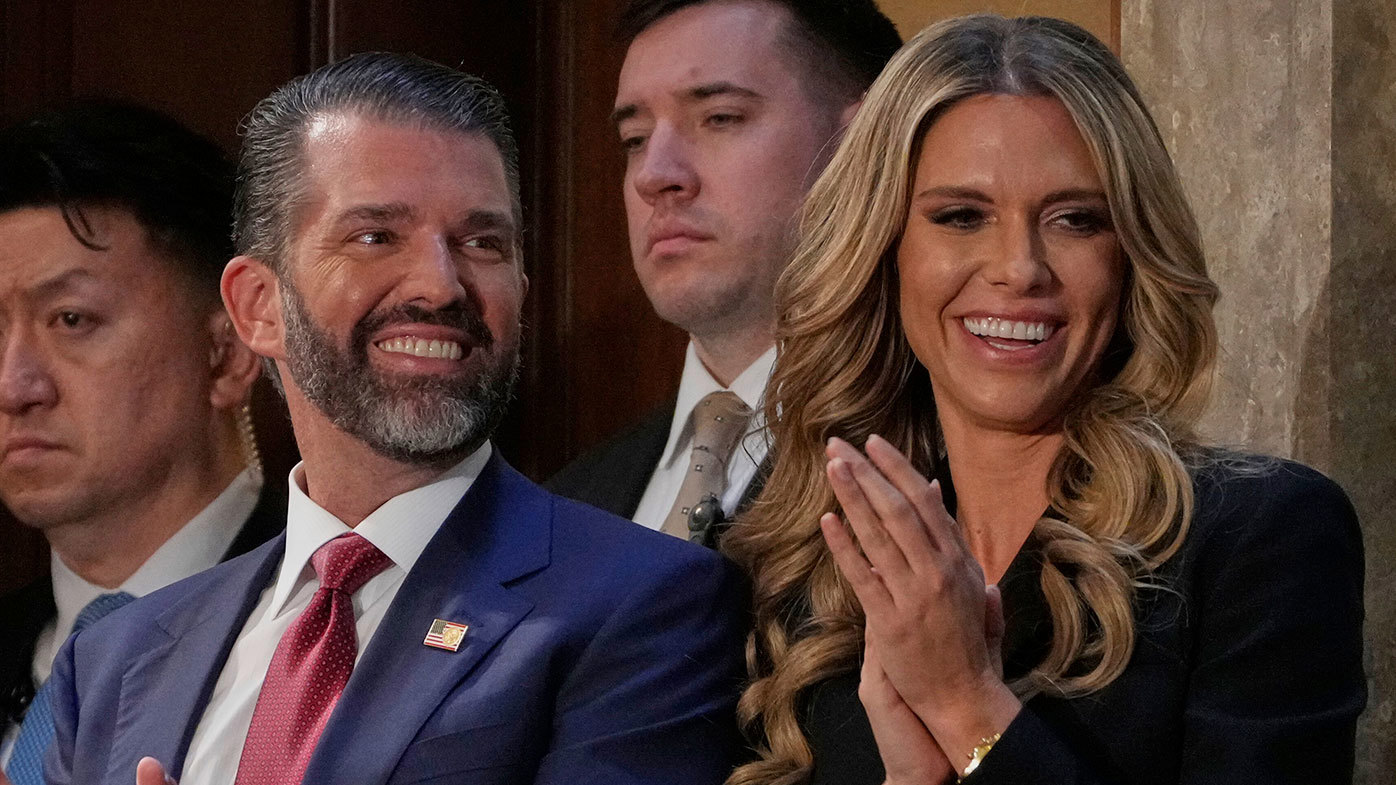 Donald Trump Jr at the State of the Union with his now-wife Bettina.