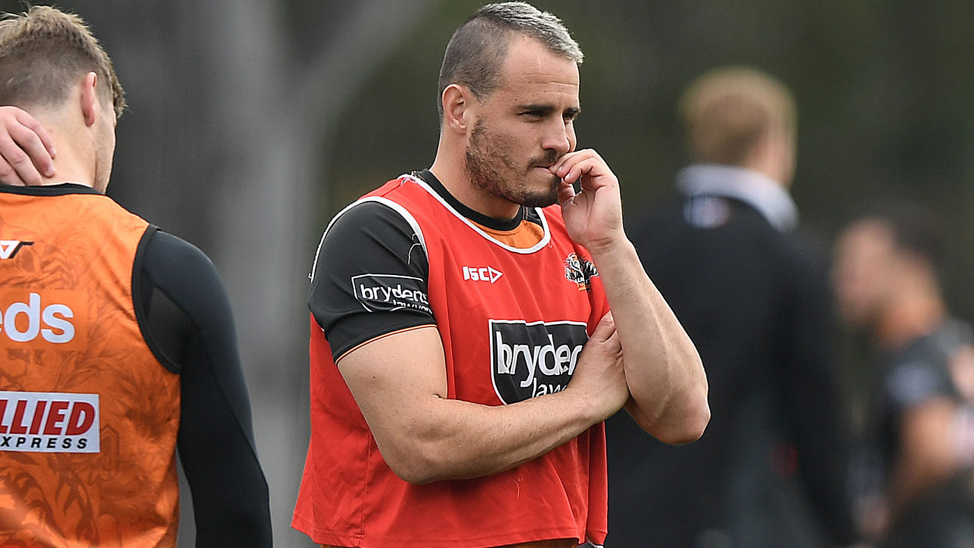 Josh Reynolds during a Wests Tigers NRL training session 