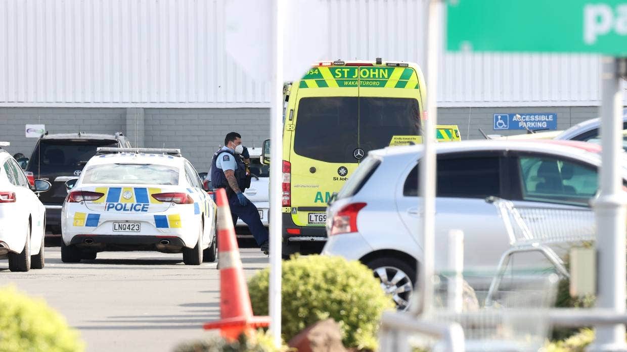 Emergency services respond to incident at a mall in New Lynn, Auckland, New Zealand.