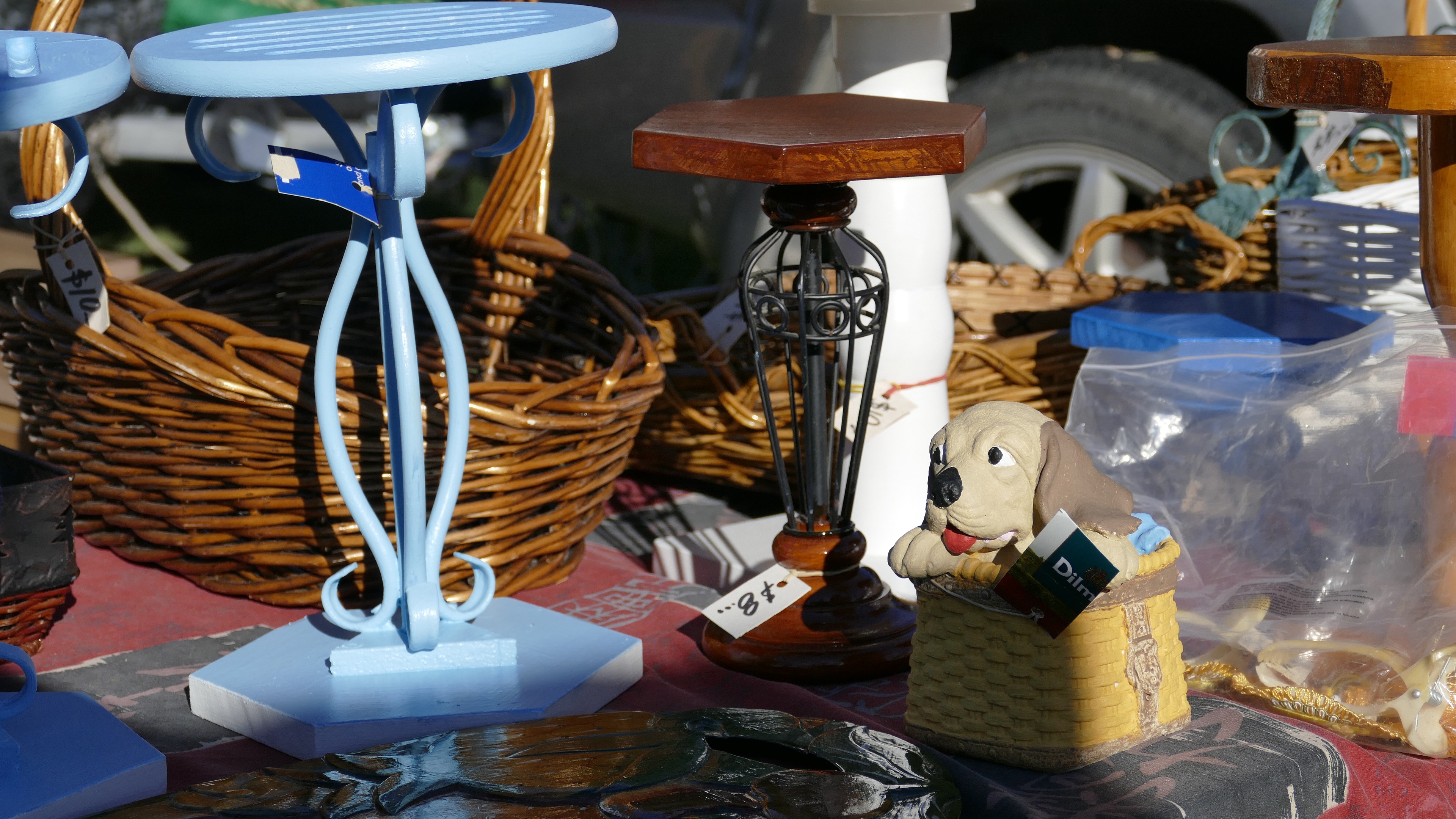 These are the kinds of second-hand household items that were being sold at the swap meet Gardiman organised.