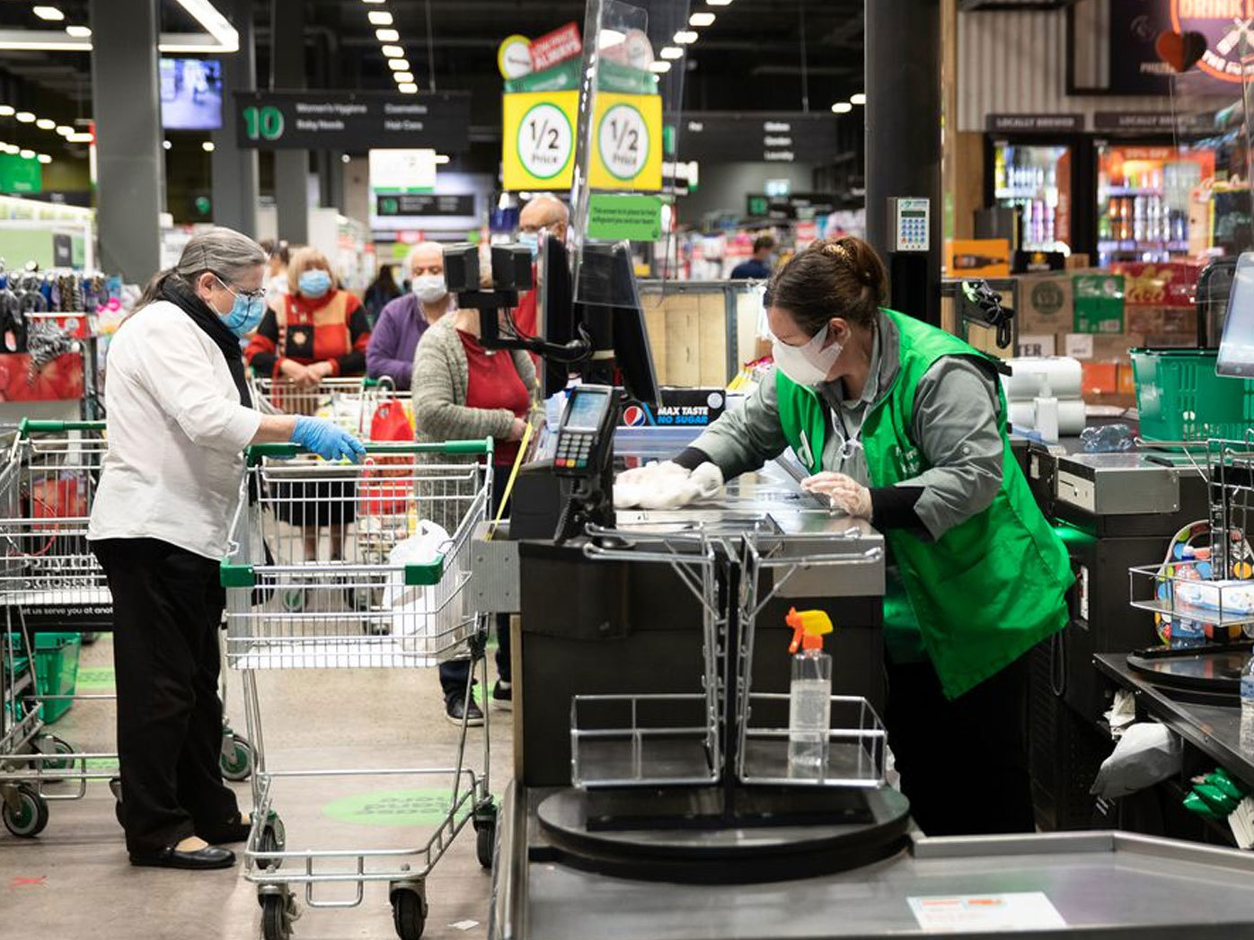 A worker at a supermarket.