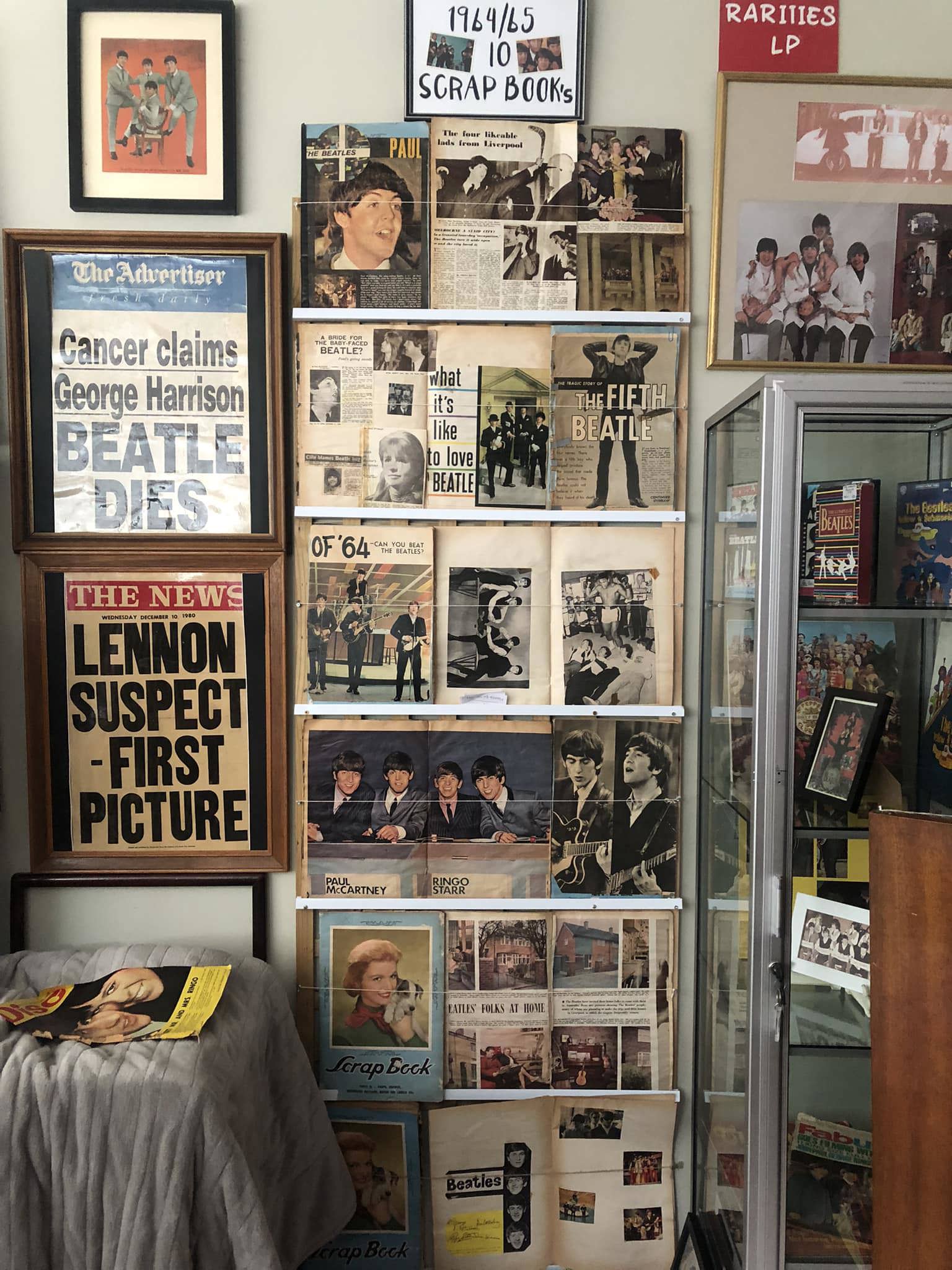 Katoomba local Terry White's Beatles memorabilia collection. For Beatlesfest. 