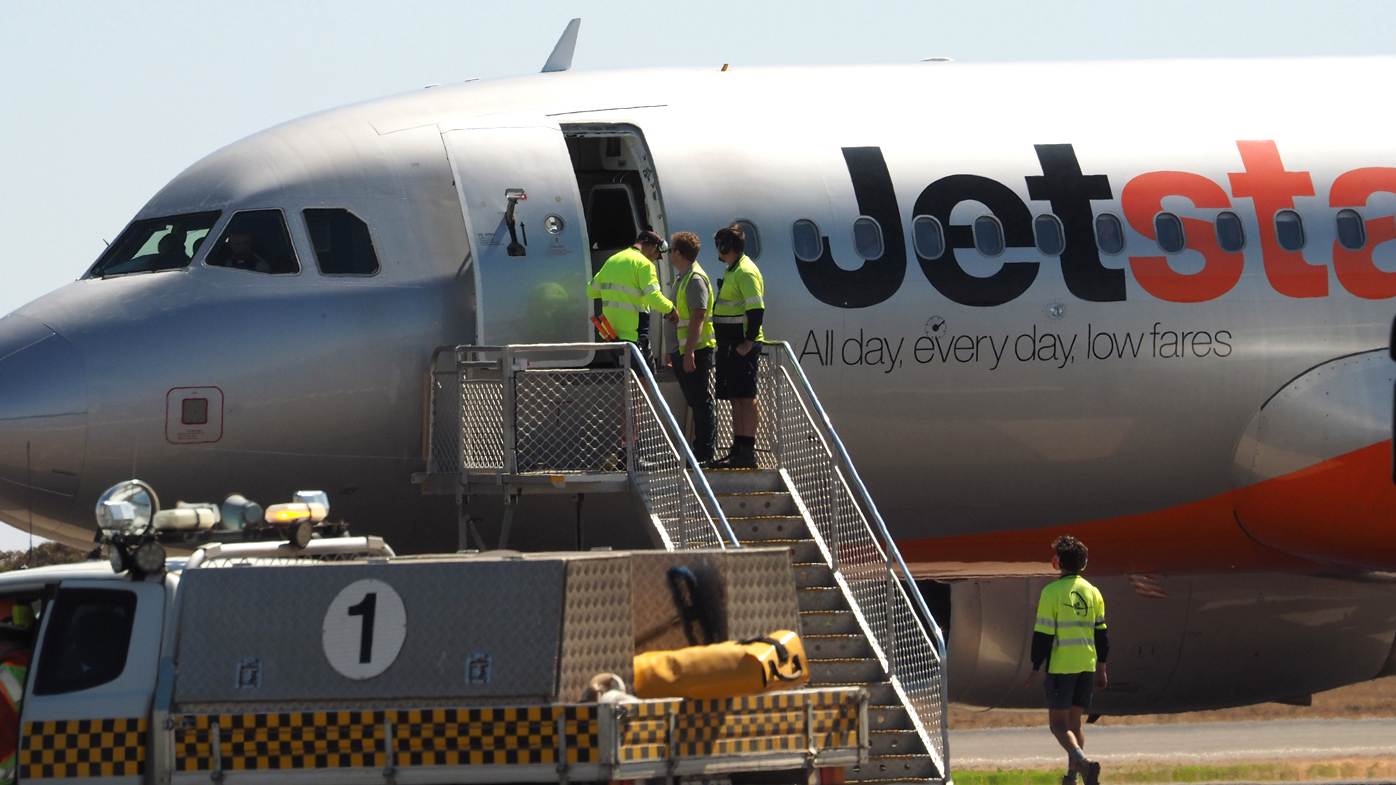 A Jetstar plane (not the coronavirus affected flight) pictured at Mildura airport