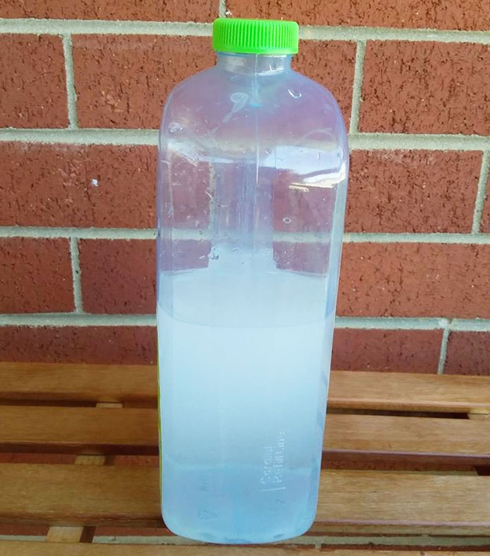 Another photo posted online shows the tap water appearing cloudy or white.