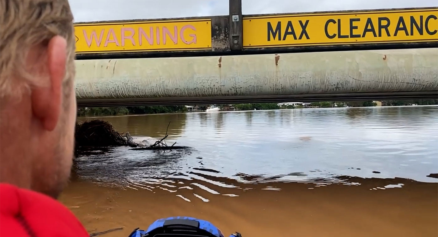 nsw weather update; Murwillumbah  floods mick fanning jet ski rescue