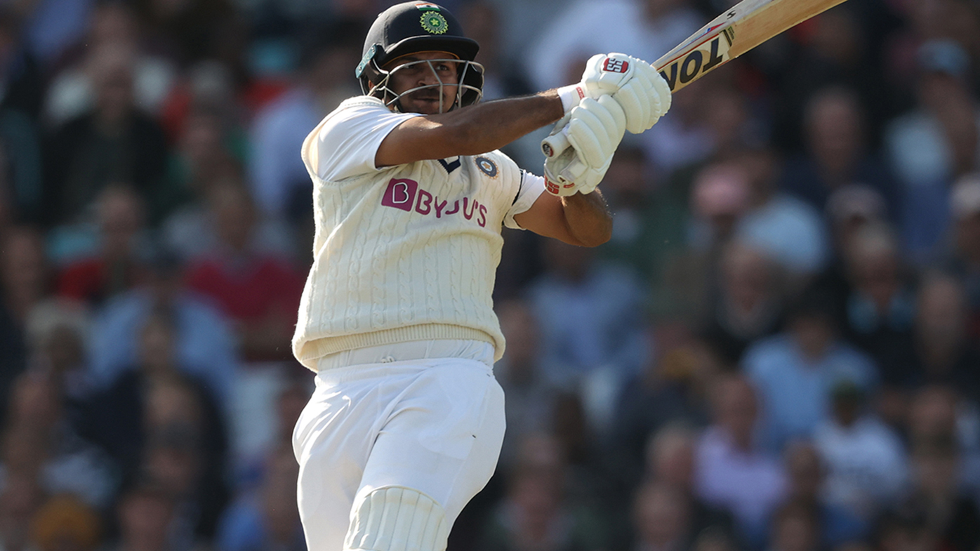 Shardul Thakur of India bats during day one of the fourth Test against England at The Oval.