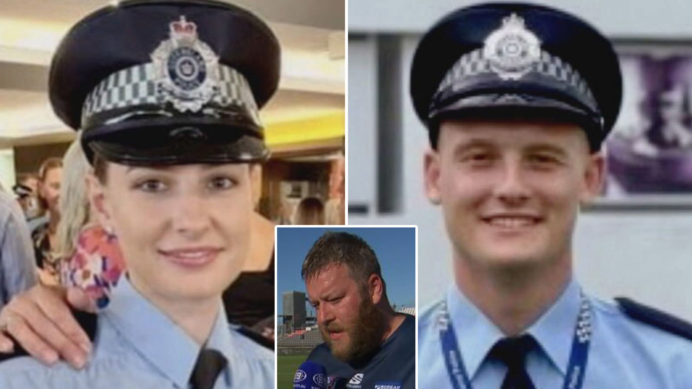 Constables Matthew Arnold and Rachel McCrow were killed in the line of duty at Wieambilla in Queensland. (Queensland Police). Sergeant Matthew Minz was the OIC at Tara Station.