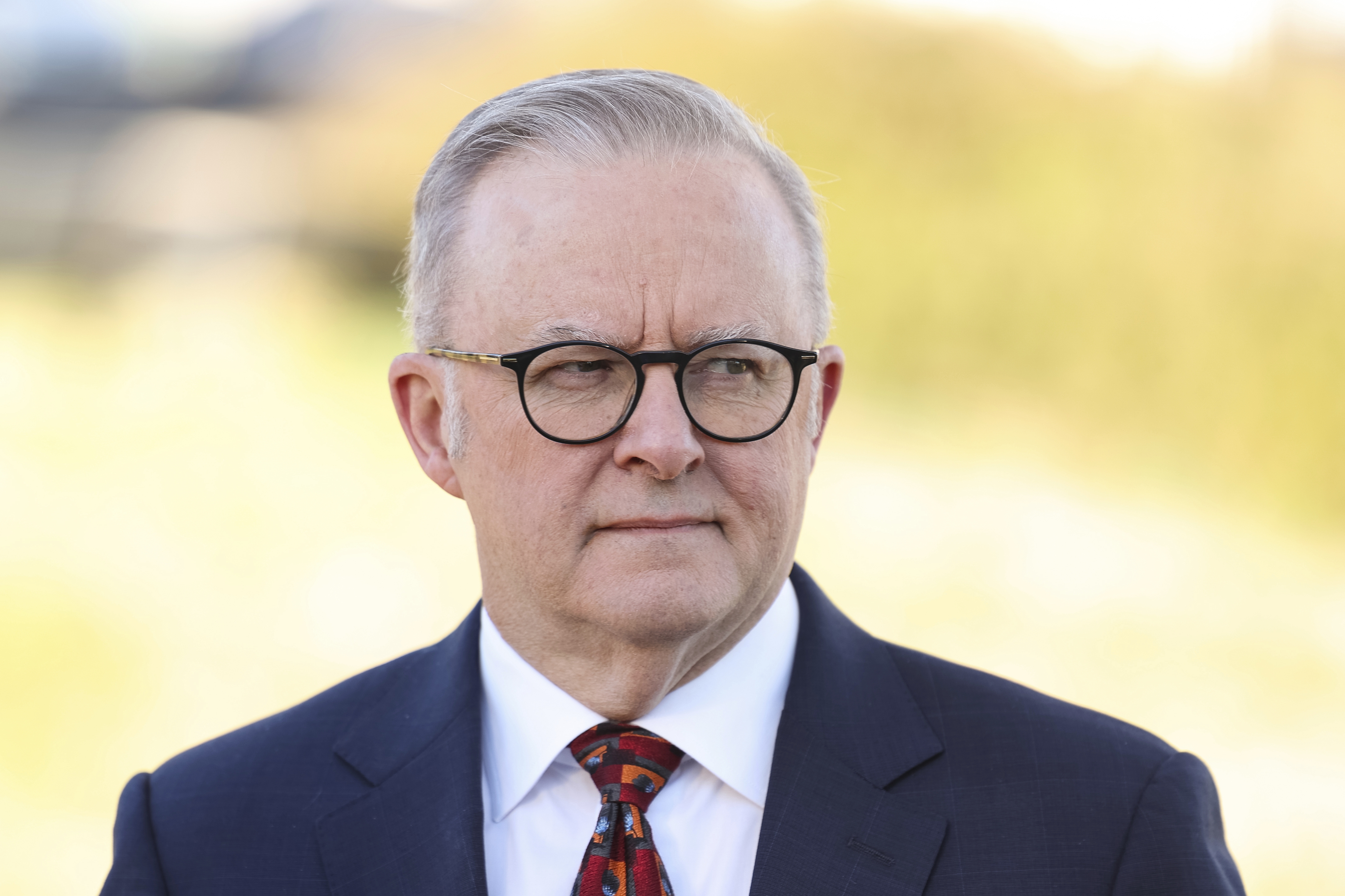 Prime Minister Anthony Albanese at a doorstop interview