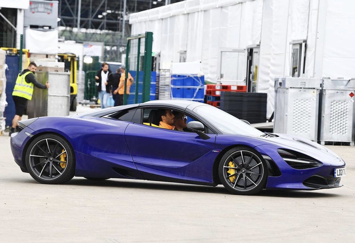 Daniel Ricciardo at the wheel of his McLaren 720S that he has listed for sale.