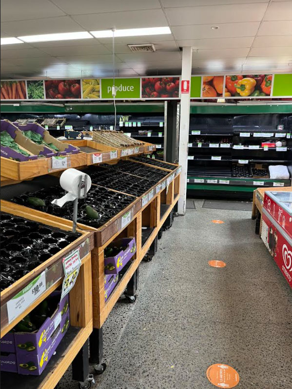 Supermarkets in the Northern Rivers region are running desperately low on supplies.