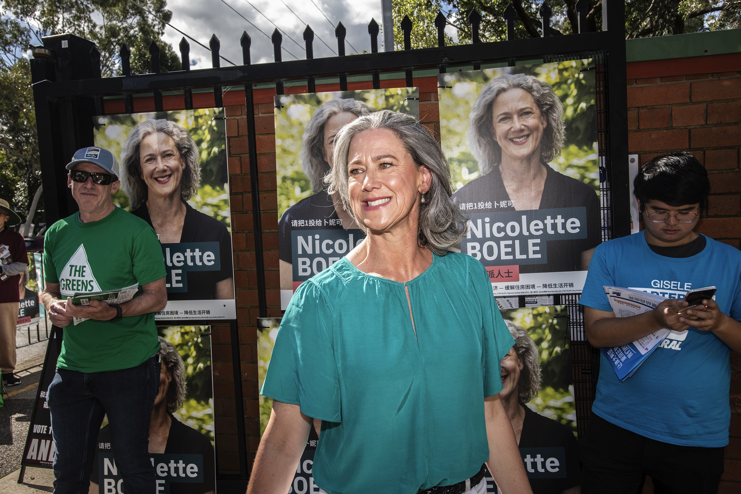 Federal seat of Bradfield. Killara High School polling booth with Independent candidate Nicolette Boele  3rd May 2025 Photo: Steven Siewert