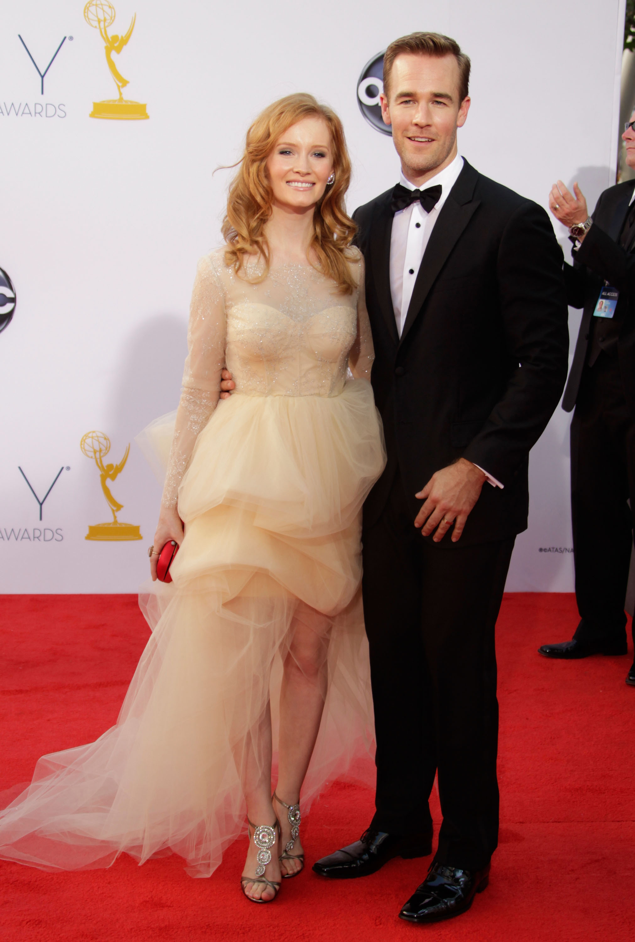 James Van Der Beek and wife Kimberly Van Der Beek at the 64th Primetime Emmy Awards at Nokia Theatre L.A. Live on September 23, 2012 in Los Angeles, California