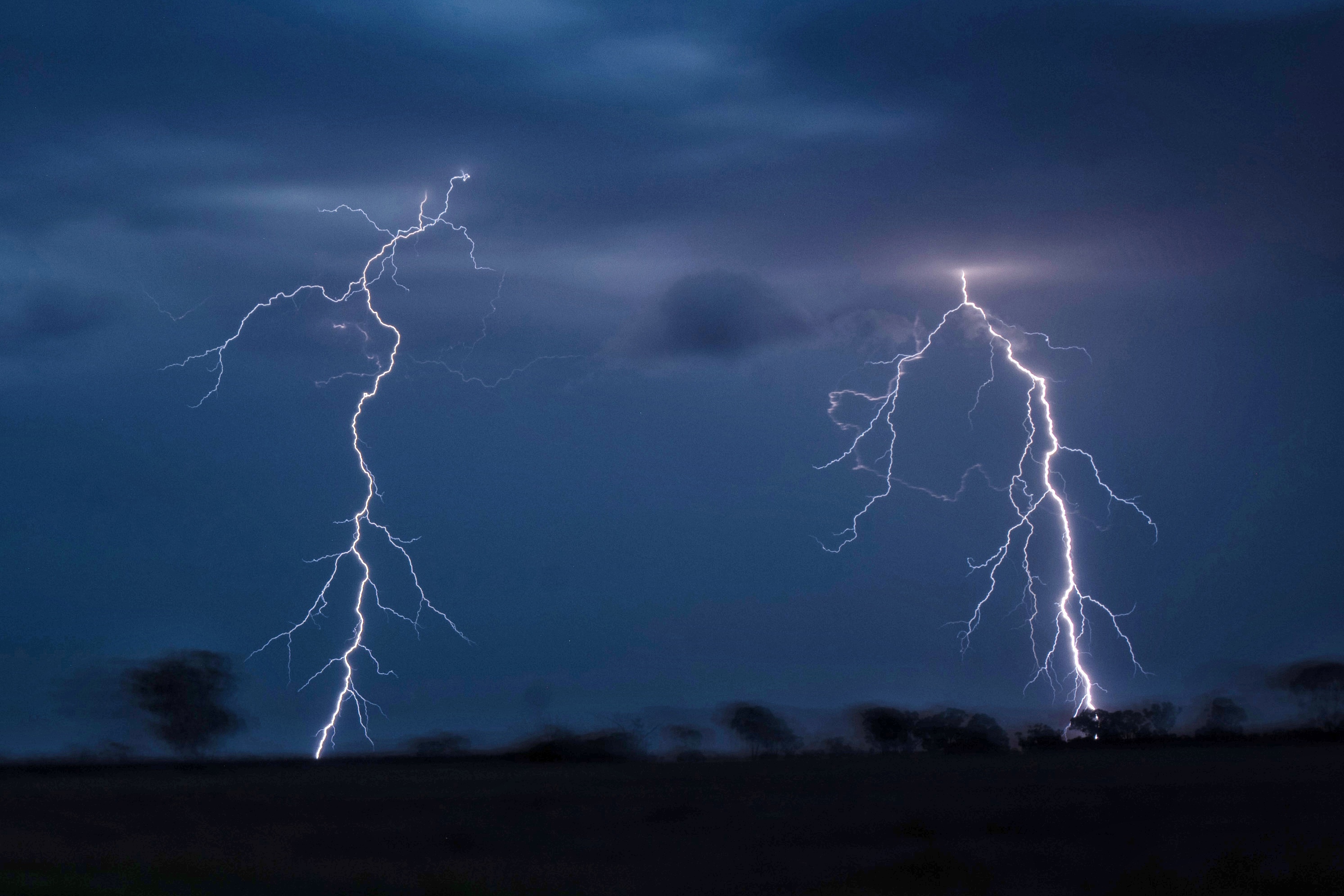 Severe storms swept western NSW on Tuesday bringing heavy rain , strong winds and hail as well as thousands of lightning strikes. Taken near Nyngan Photo Nick Moir 24 Nov 2023
